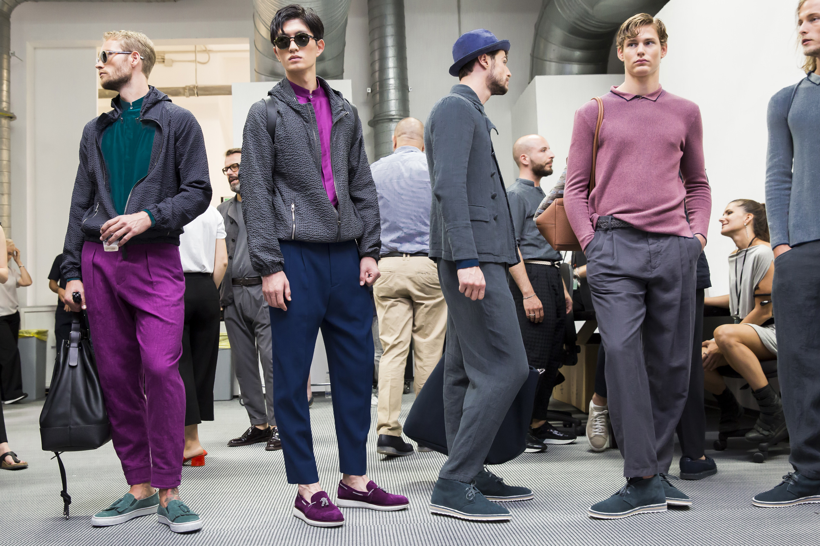 Giorgio Armani Spring 2018 Men's Fashion Show Backstage