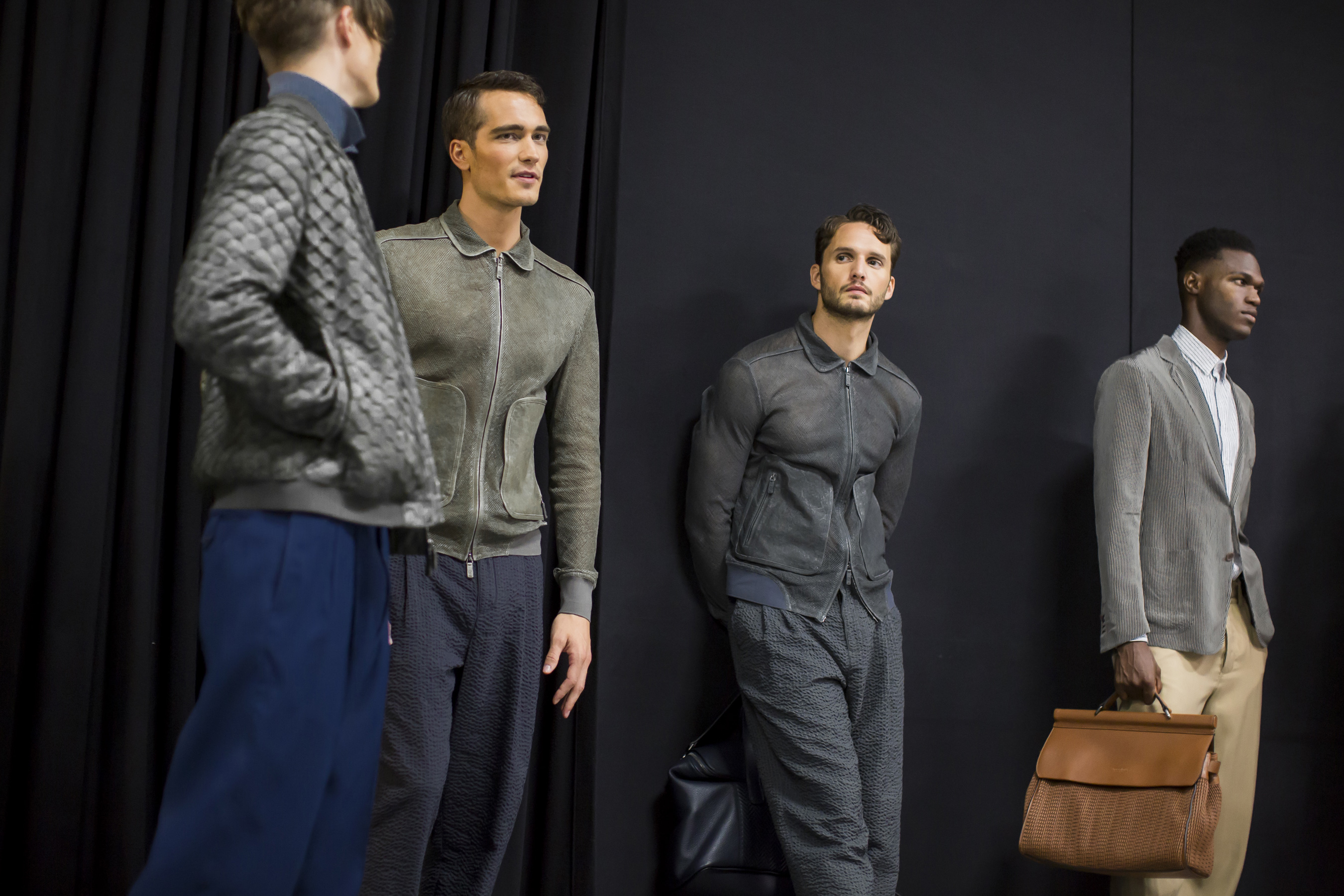 Giorgio Armani Spring 2018 Men's Fashion Show Backstage