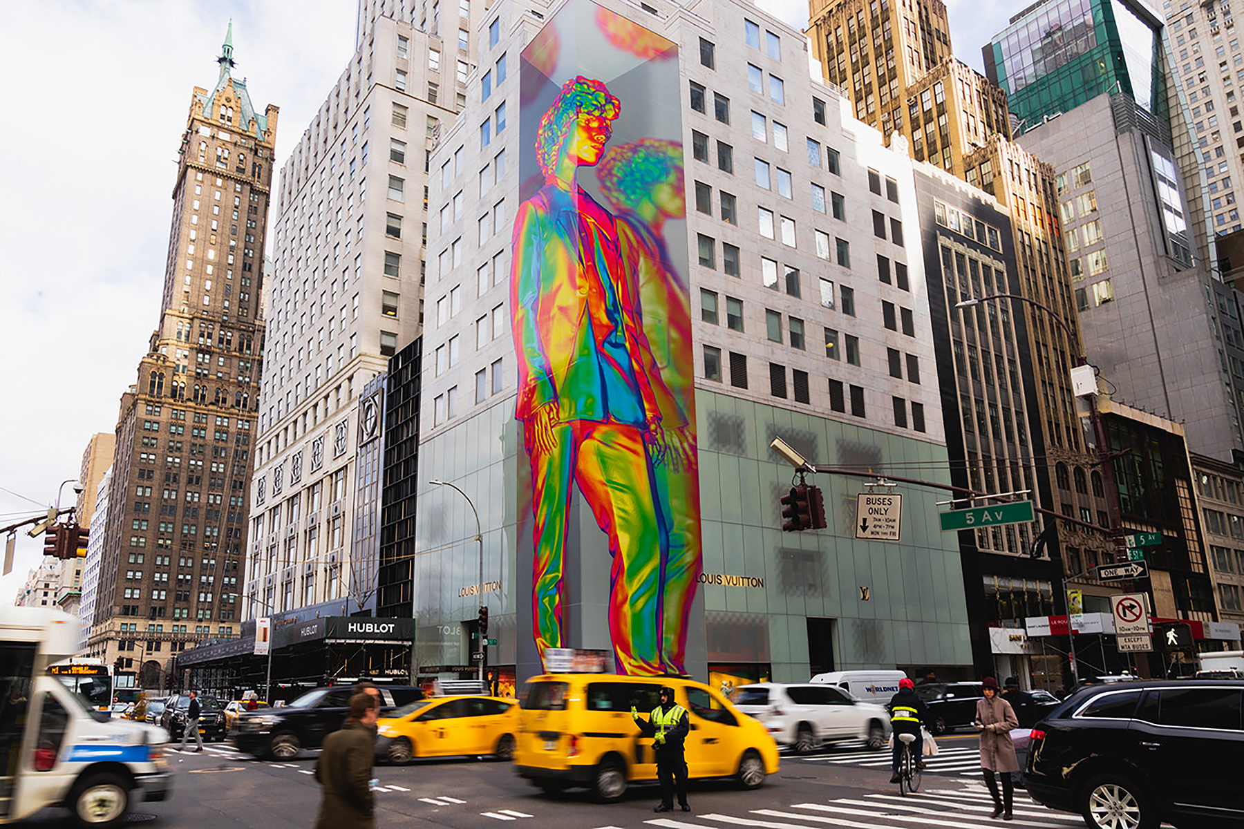 Louis Vuitton Building on 5th Avenue, Corner Facade, NYC