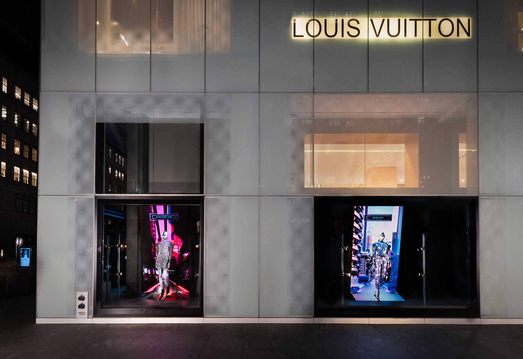Louis Vuitton Window Display With Solar Panels Powering Display