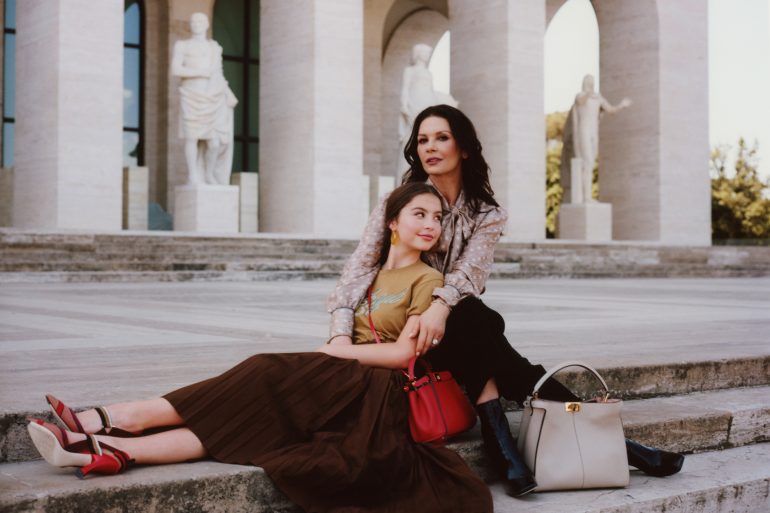 Fendi Peekaboo Bag Campaign With Catherine Zeta-Jones & Daughter Carys Douglas