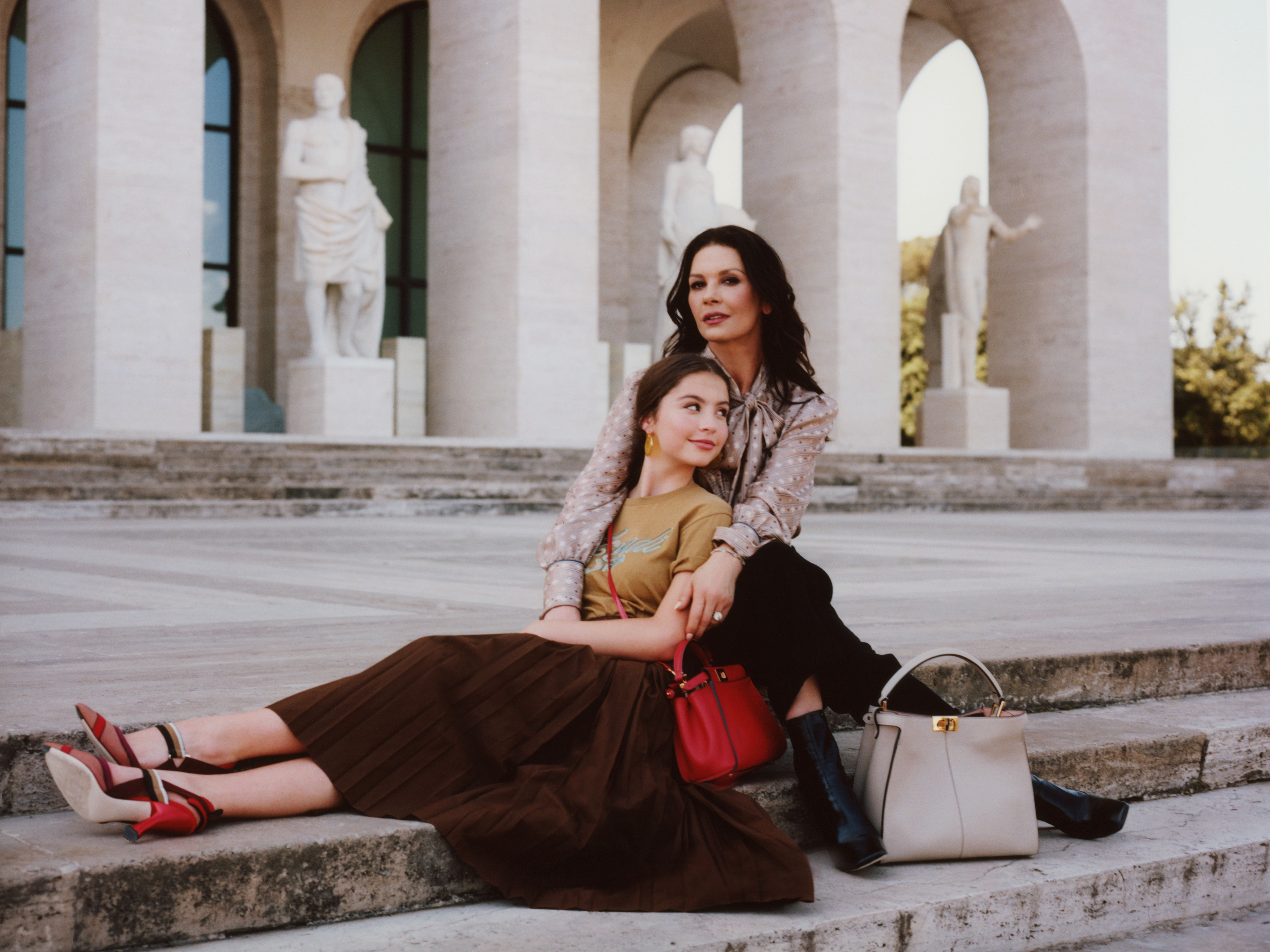 Fendi Peekaboo Bag Campaign With Catherine Zeta-Jones & Daughter Carys Douglas