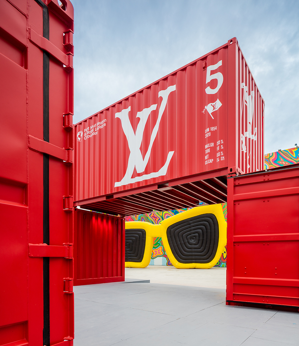 Louis Vuitton shipping containers display pop-up + February edition  Partibox from Particlub