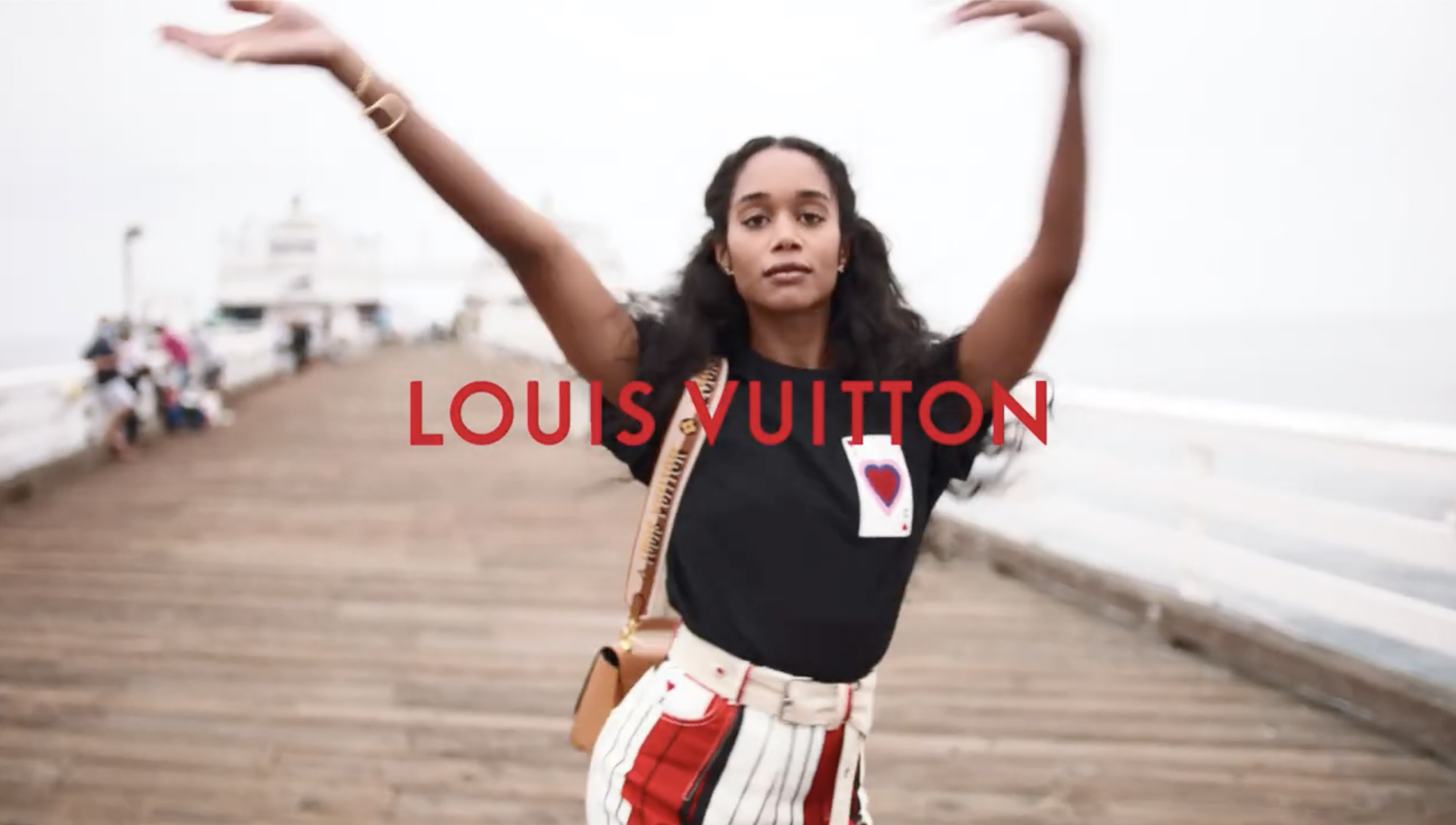 Laura Harrier Carrying a Louis Vuitton New Wave Chain Bag