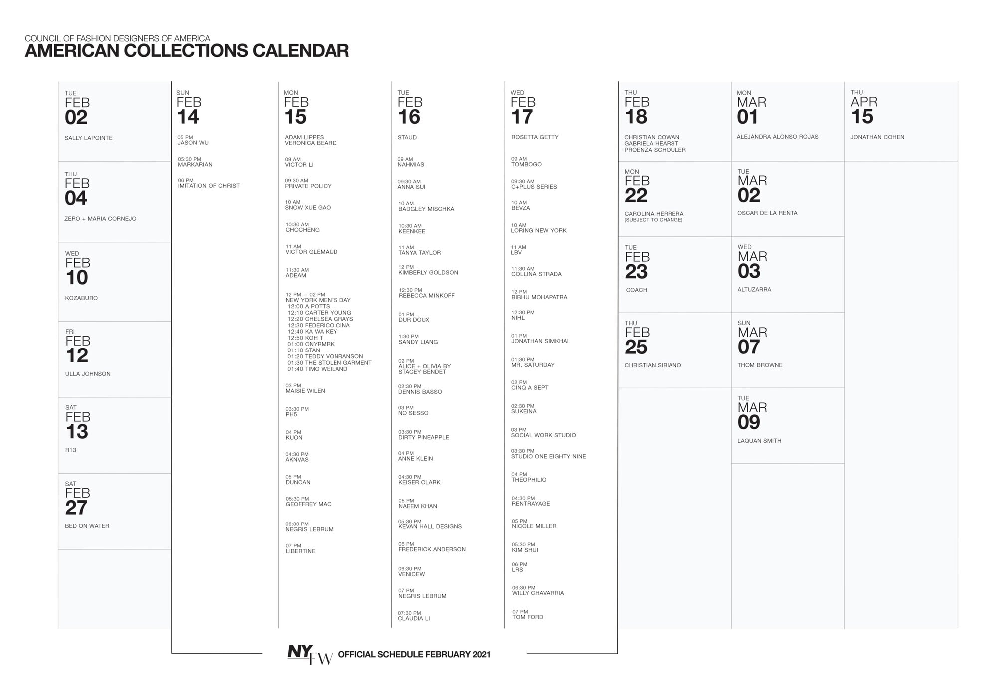 Fashion Week Calendar 2023 Time and Date Calendar 2023 Canada