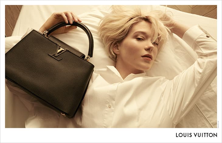 poster advertising Louis Vuitton with Lea Seydoux in paper magazine from  2016 year, advertisement, creative Louis Vuitton advert from 2010s Stock  Photo - Alamy