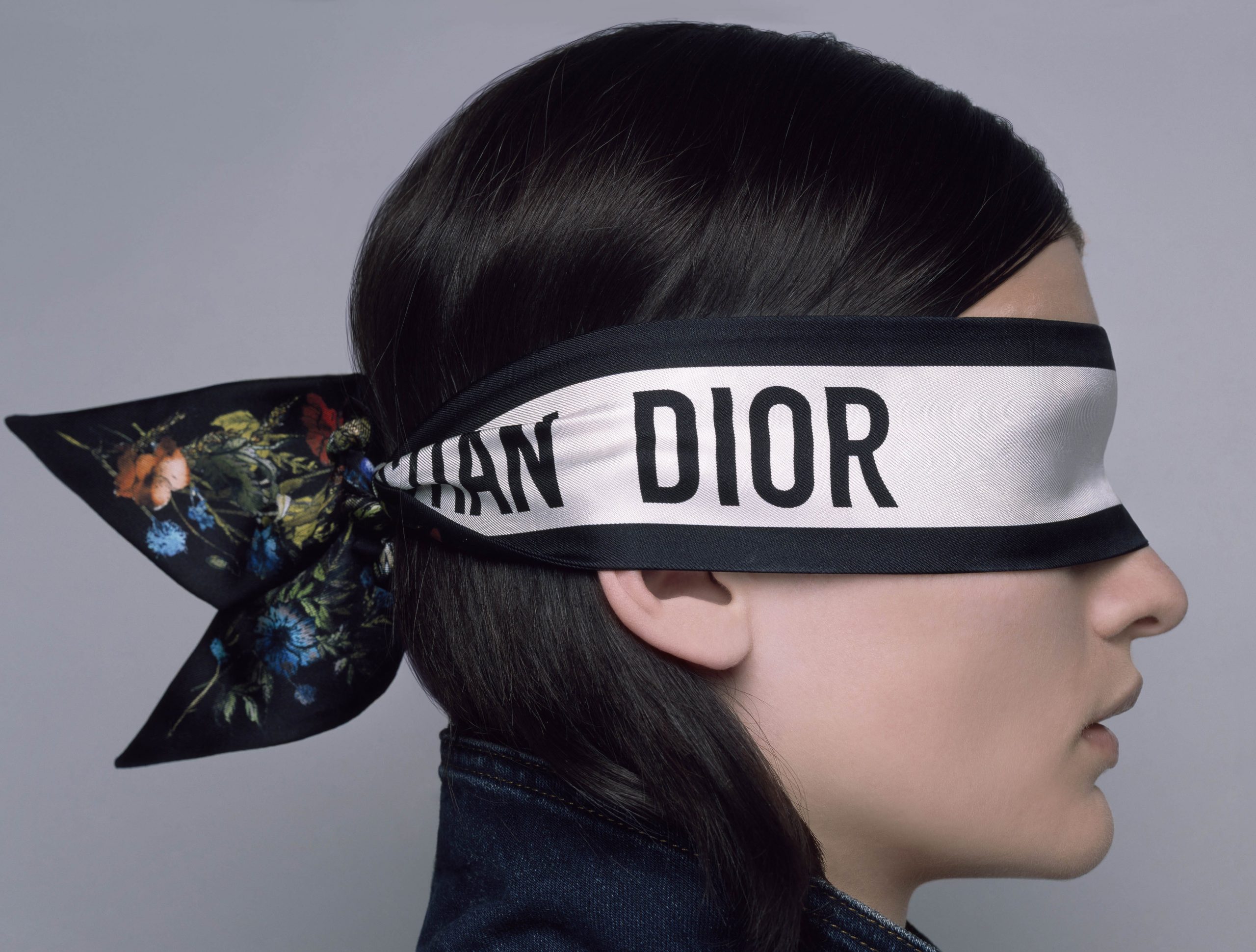Satin Scarf Print Headband, Christian Dior Hair Scarf