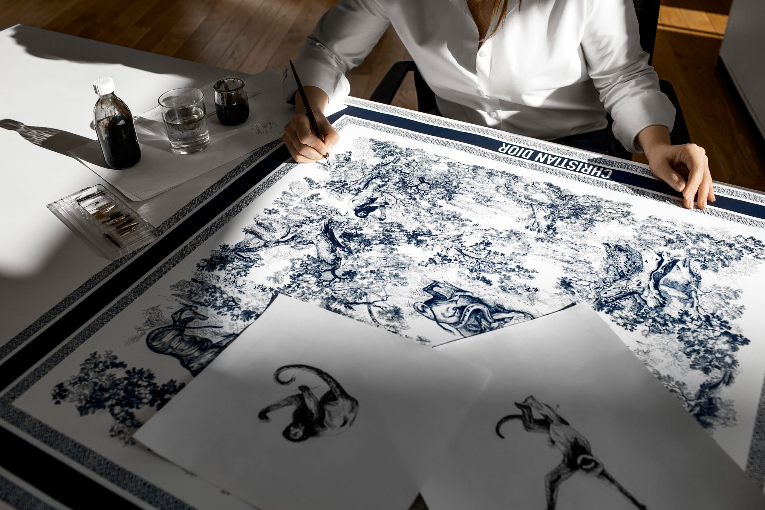 How Dior's Toile de Jouy Silk Scarves Are Made