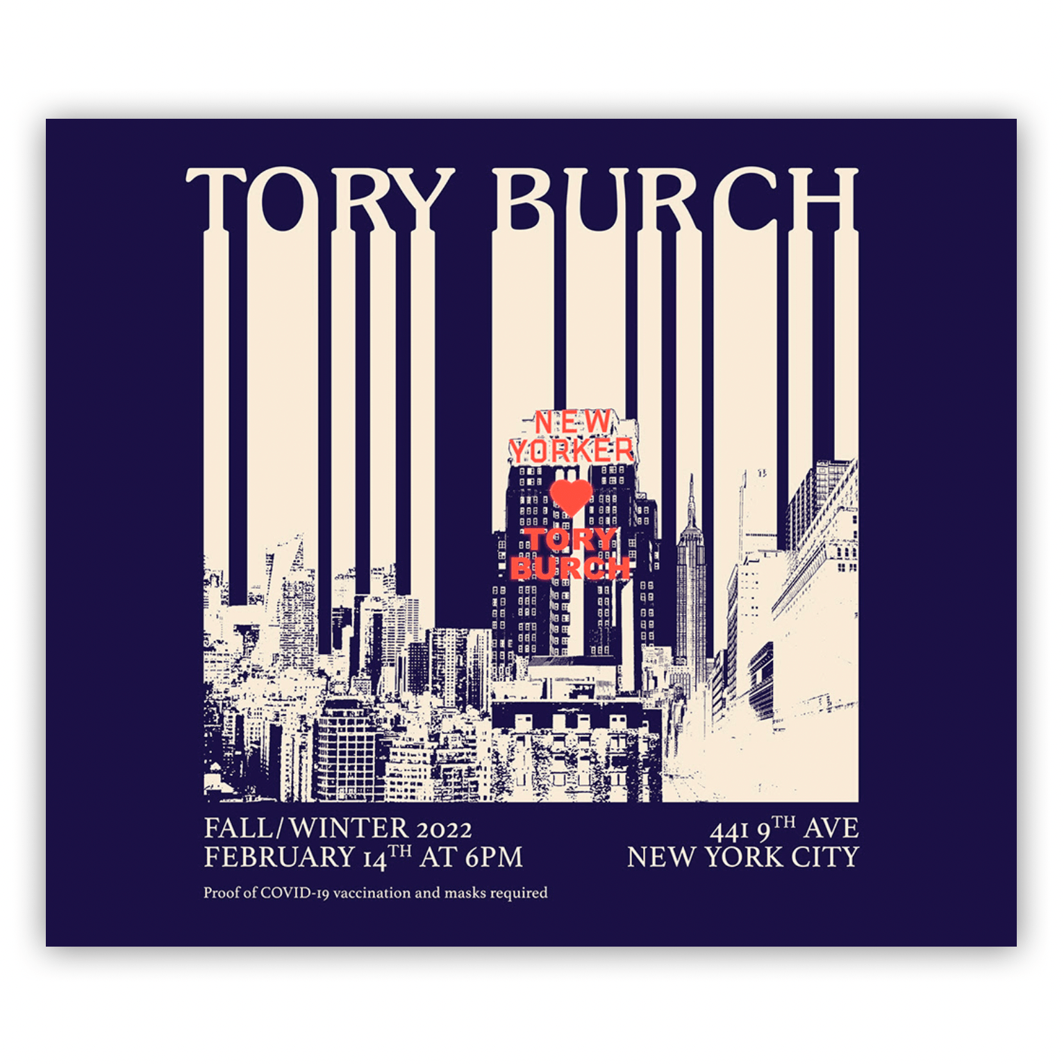 Tory Burch Fall 2022 Fashion show Invitation