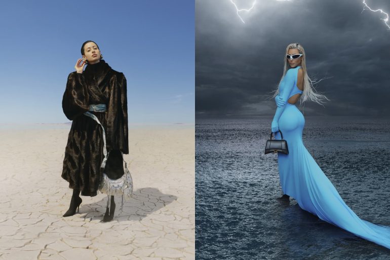 Balenciaga Winter 2022 ad campaign header image with Kim Kardashian photo