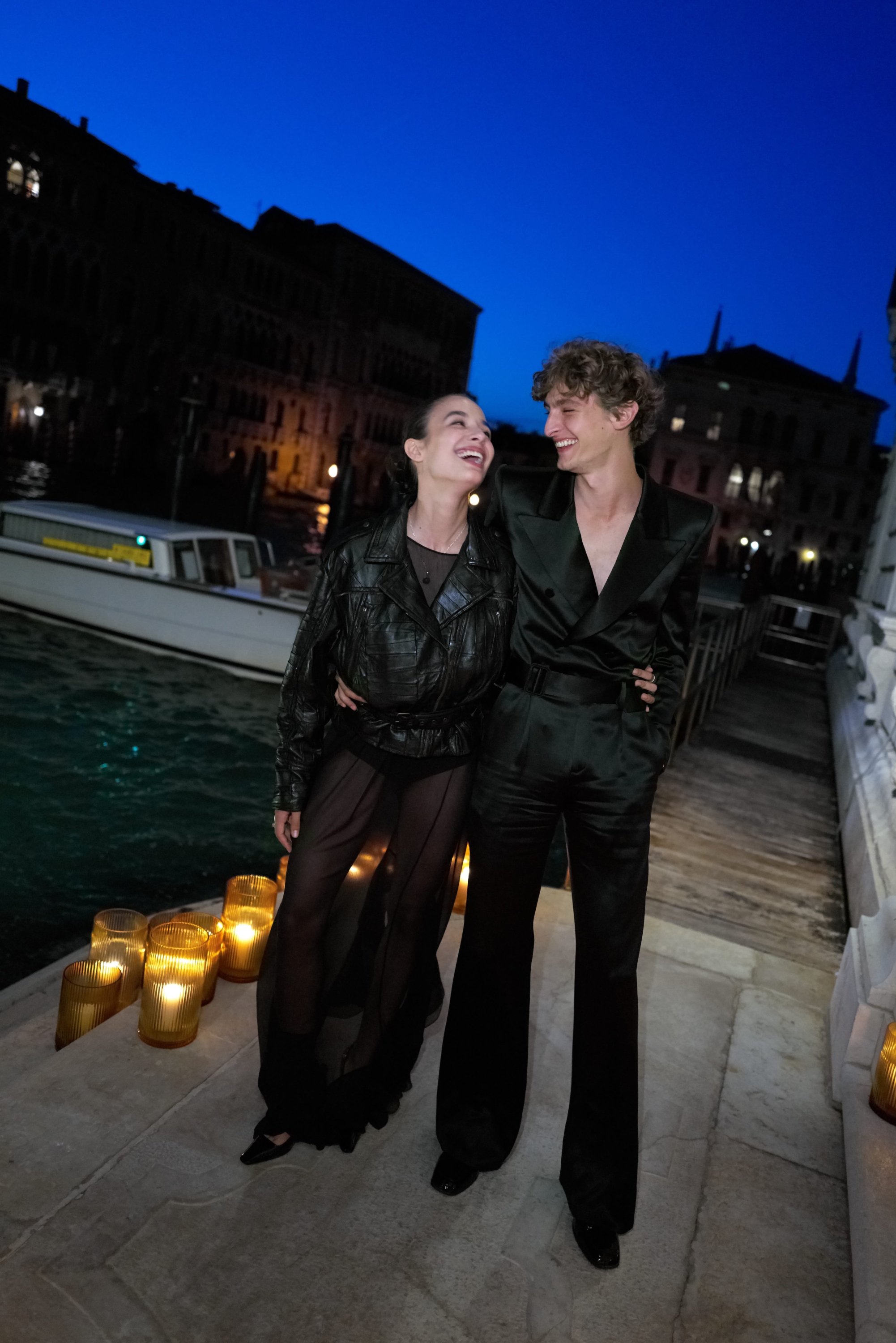 Paris, France. 28th Sep, 2021. Vassili Schneider and Carmen Kassovitz  attending the Saint Laurent Womenswear Spring/Summer 2021 show as part of  Paris Fashion Week in Paris, France on September 28, 2021. Photo