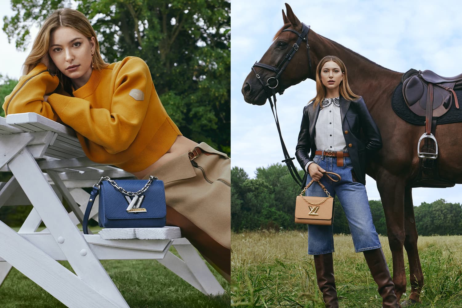 Louis Vuitton Twist Bag 2022 ad campaign photos with Eve Jobs