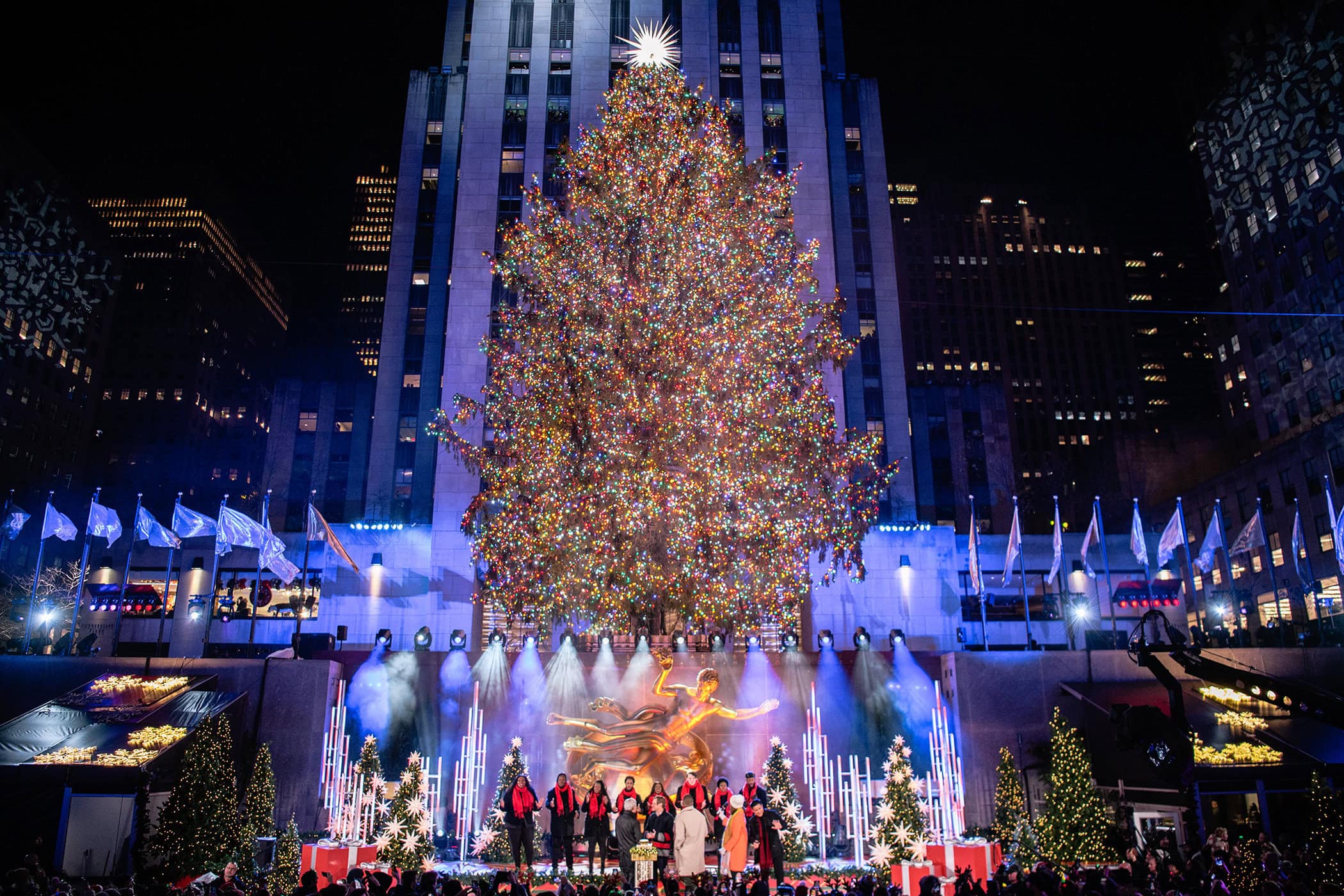 The Swarovski Star Illuminates Rockefeller Center Christmas Tree