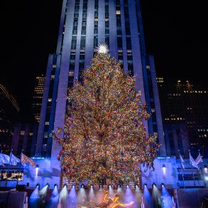 The Swarovski Star Illuminates Rockefeller Center Christmas Tree in New York