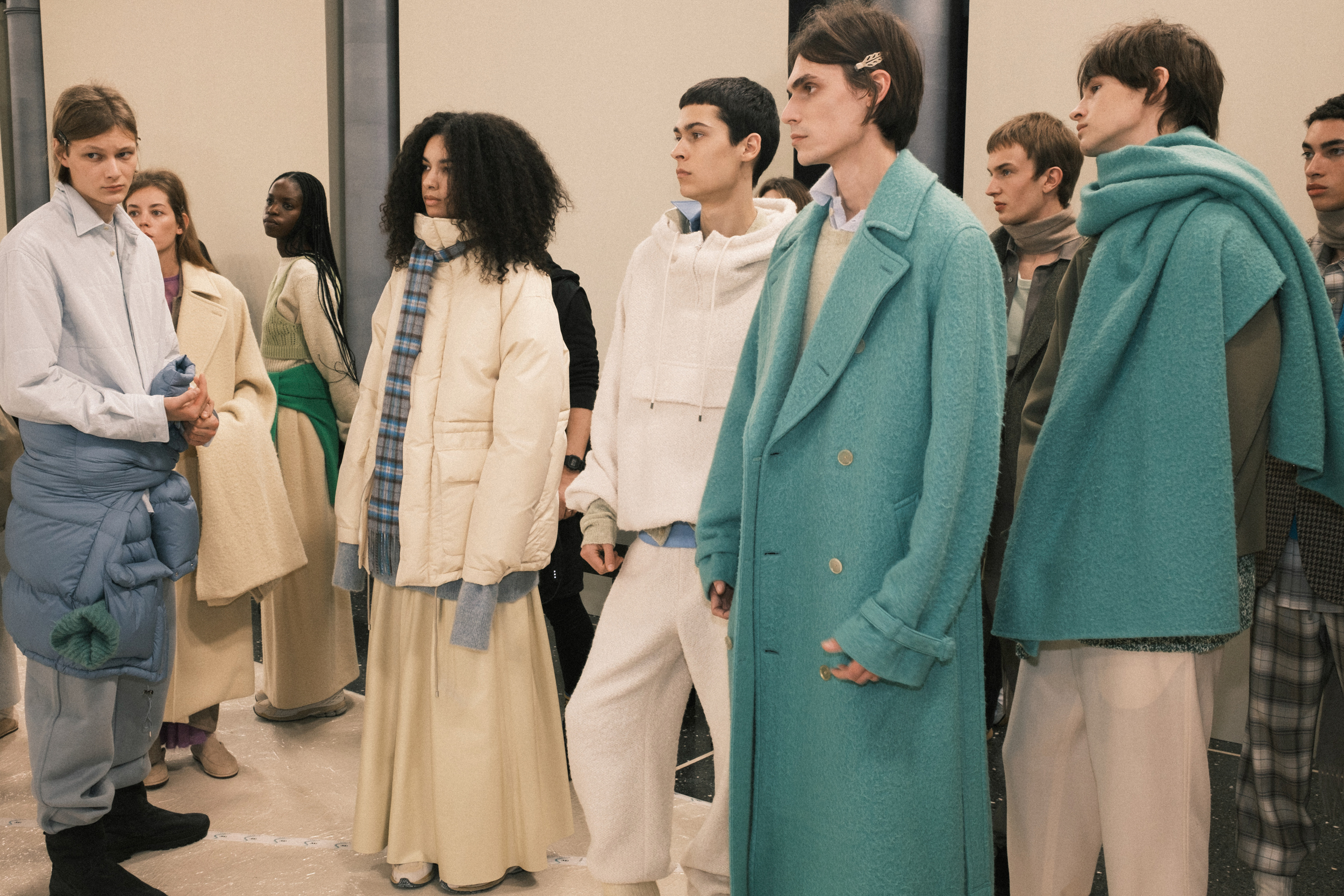 Auralee  Fall 2023 Men’s Fashion Show Backstage