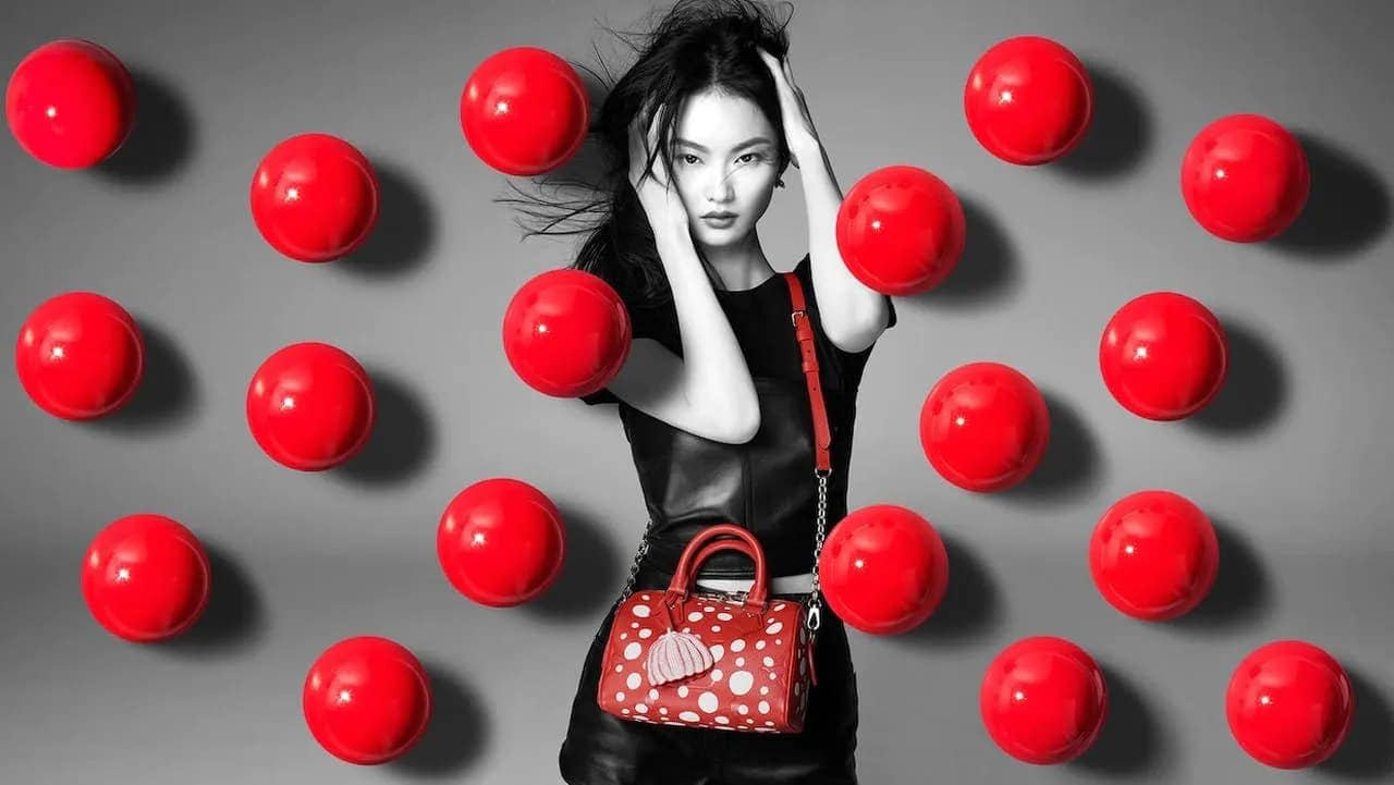 Louis Vuitton x Yayoi Kusama part 2 2023 ad campaign photo by Steven Meisel