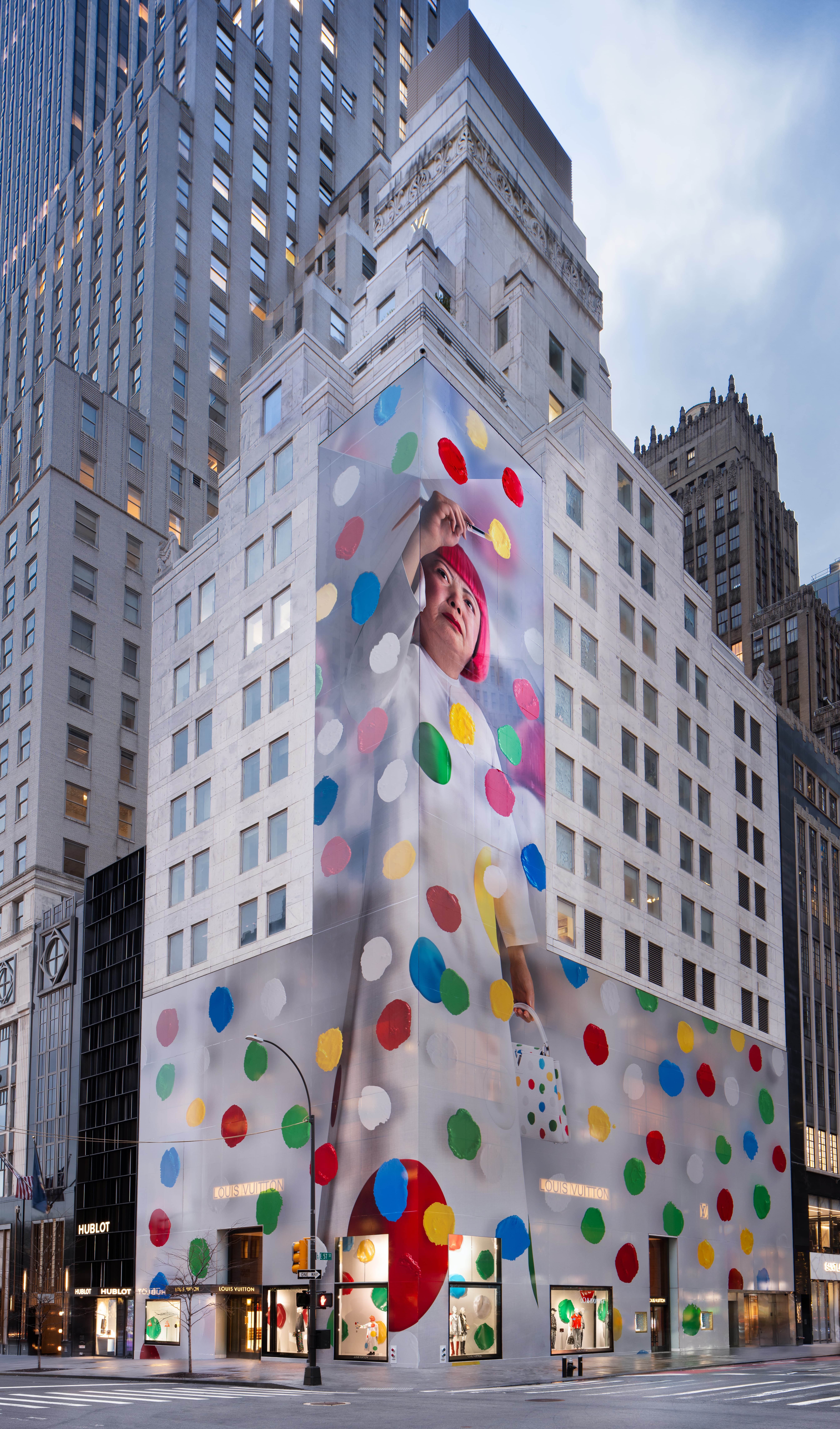 NY: Louis Vuiton and Yayoi Kusama The flagship Louis Vuitton store in  Midtown Manhattan in New