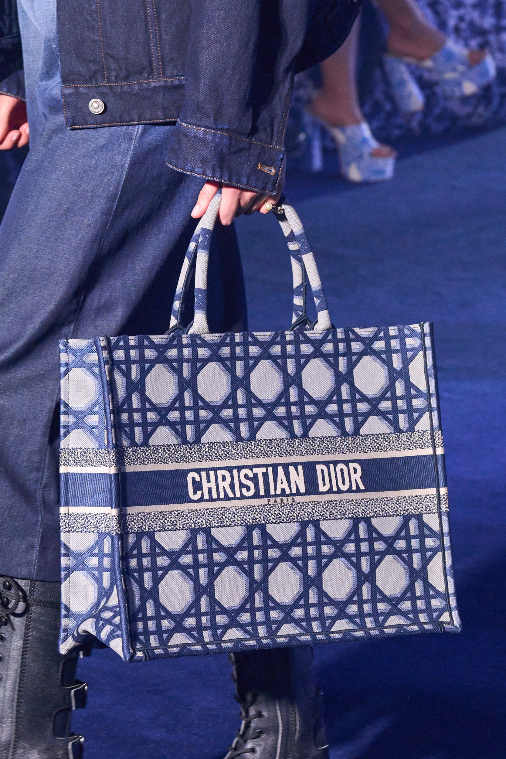 Shop Christian Dior BOOK TOTE 2024 SS Flower Patterns Casual Style