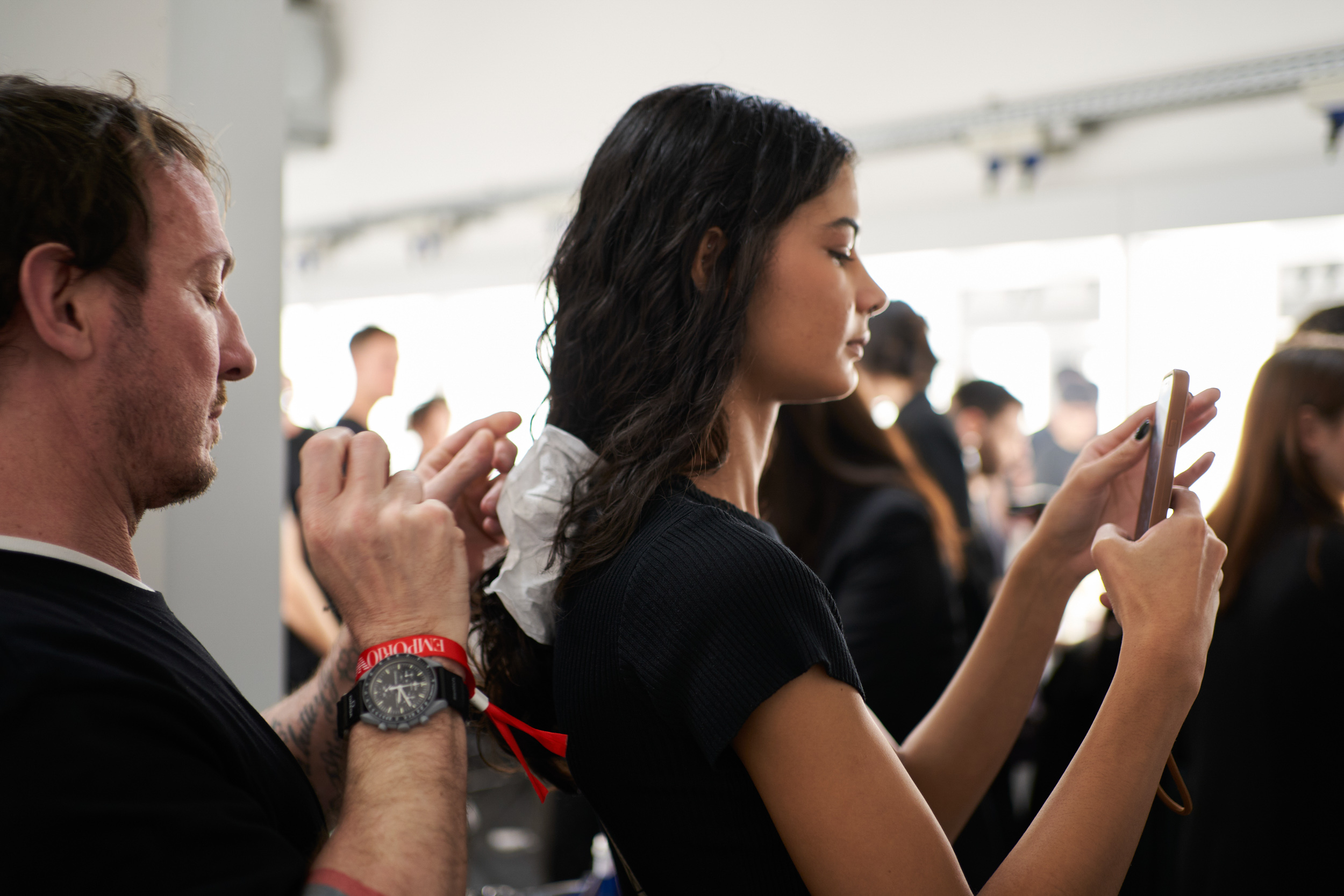 Emporio Armani Fall 2023 Fashion Show Backstage