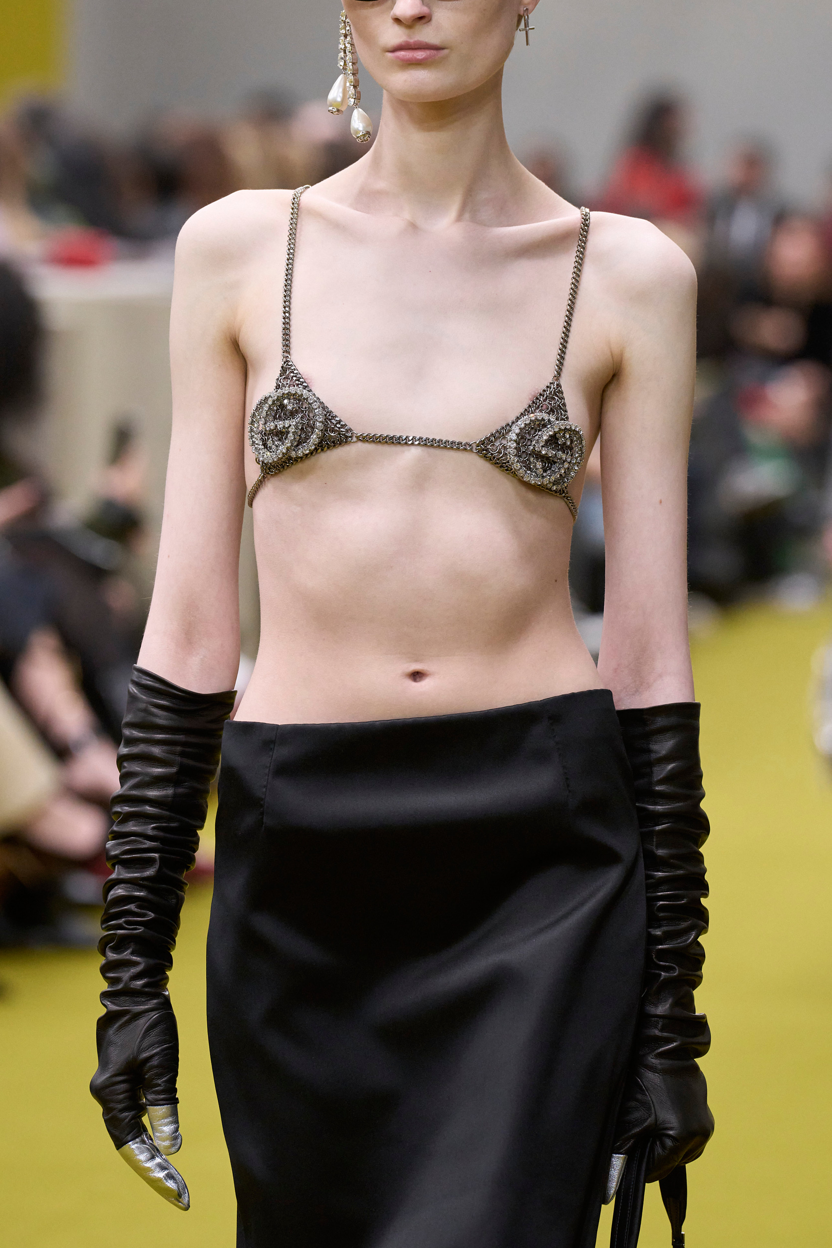 This Itty Bitty Chain Bra Is the Star of Gucci's FW23 Campaign