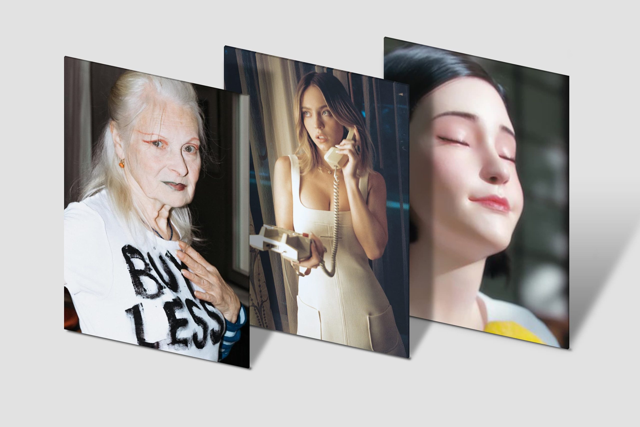 Key Marketing Strategy 2023 Insights article header with photos of Vivienne Westwood, Sydney Sweeney for Tory Burch and Angie