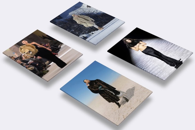 Fur Faux or Real header image with photos of Balenciaga, Schiaparelli, Mia Mia and Ann Demeulemeester