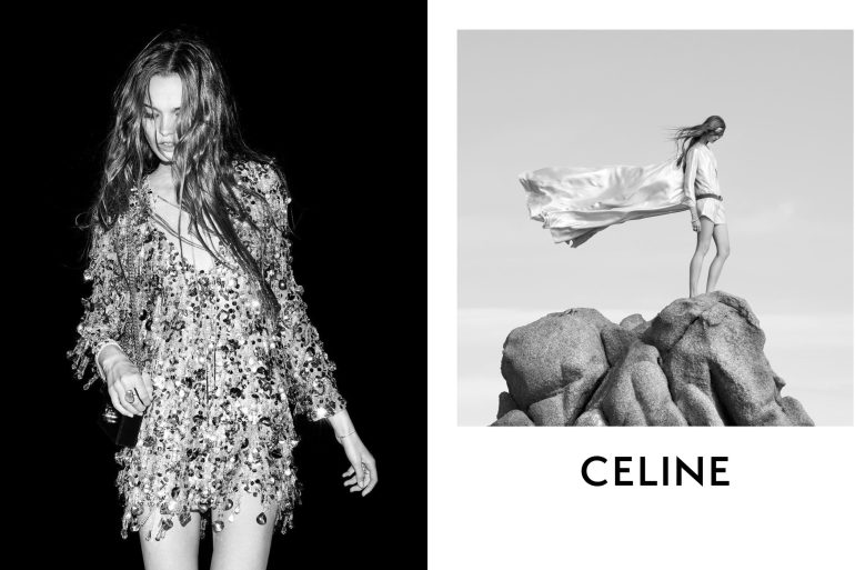 Celine Summer 2023 ad campaign photo with model Lulu Tenney