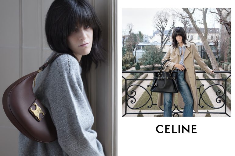 Celine Winter 2023 ad campaign photos with Suzanne Lindon