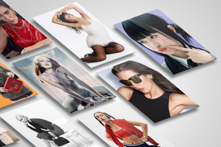 Have Fashion Campaigns become too reliant on celebrities Insights article header with photos of Hanni, Bella Hadid, Kendall Jenner, Kylie Jenner, Anya Taylor-Joy, Julia foxx & Hailey Beiber