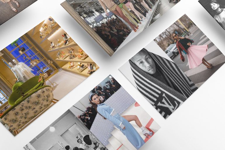 Can Americans Break into the European Fashion Market Insights article header with images of street style, Pharrell, Emma Chaimberlain, and Tory Burch boutique in Paris