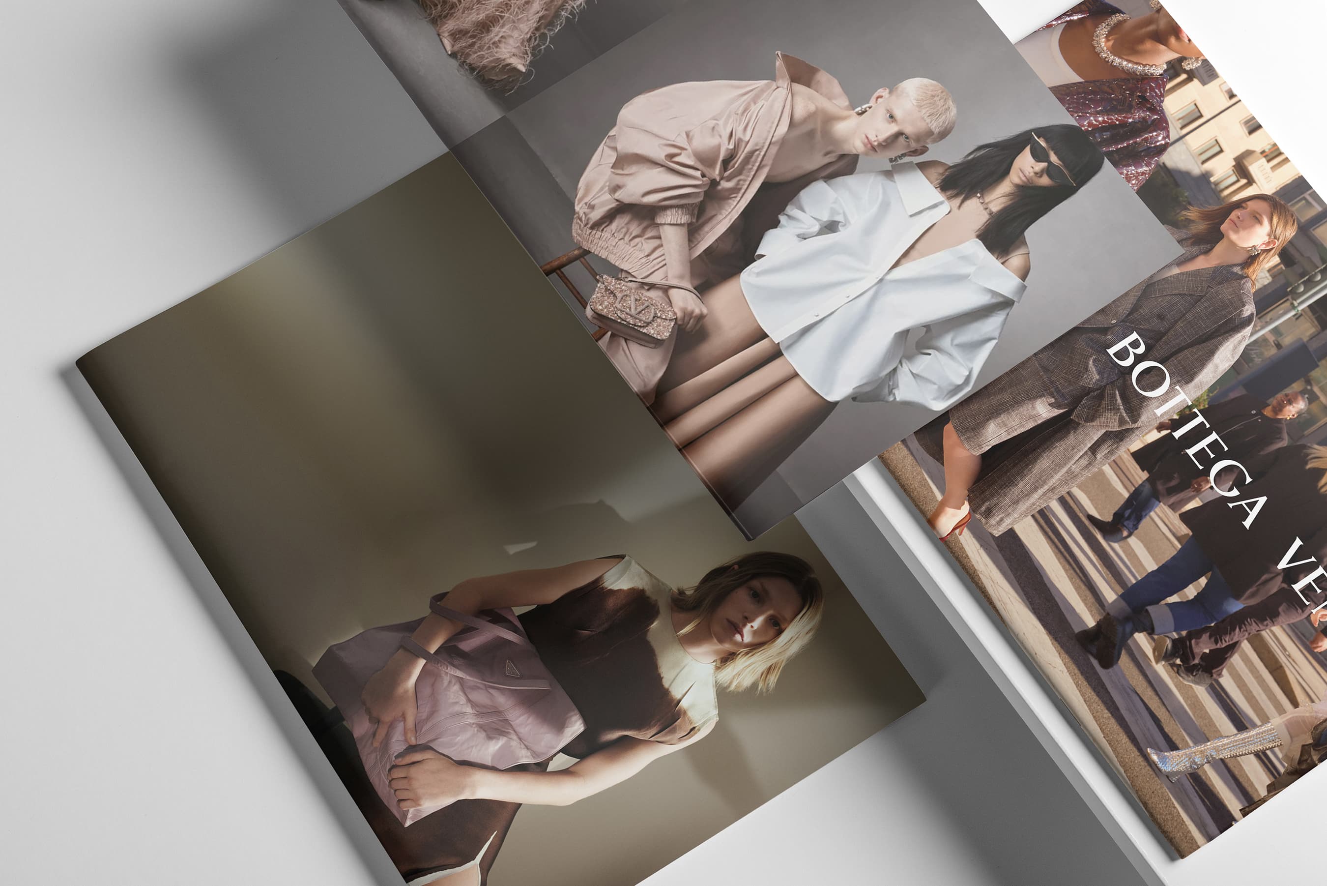 Best Spring 2023 ad campaign header image with fashion ad photos from Prada, Bottega Veneta and Valentino