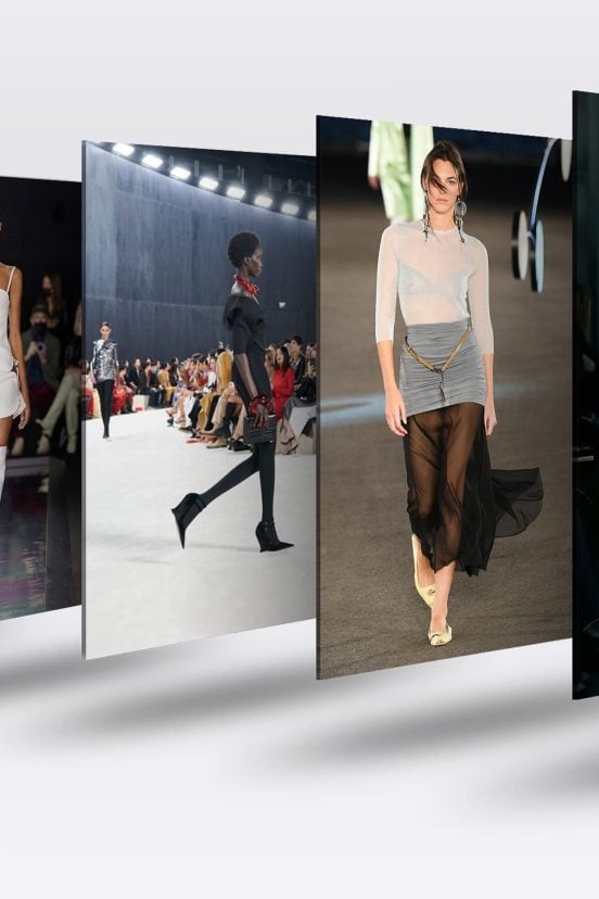 Top 5 Luxury Fashion brands set to skyrocket insights article header with photos of Khaite, Victoria Beckham, Ferragamo and more