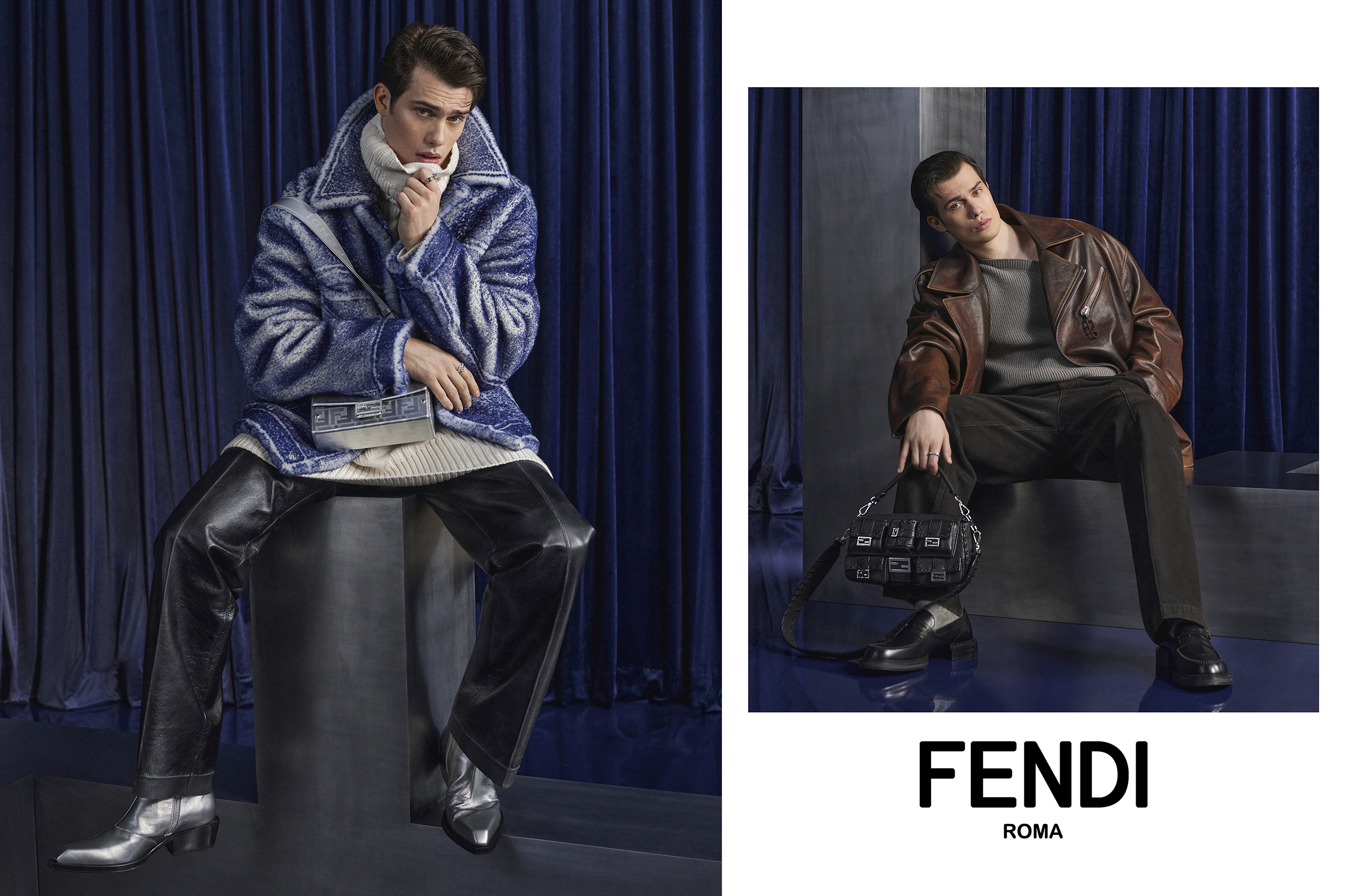 Fendi Men's Fall 2023 Ad Campaign photos with Nicholas Galitzine