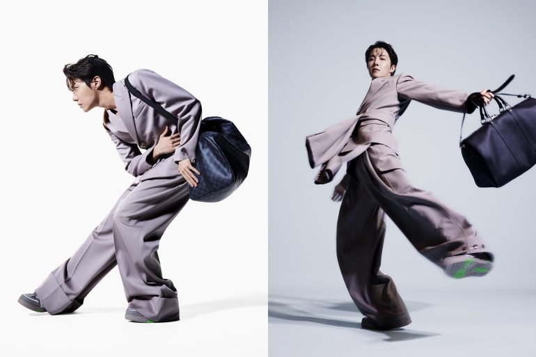 Louis Vuitton Keepall fall 2023 ad campaign photos with j-hope