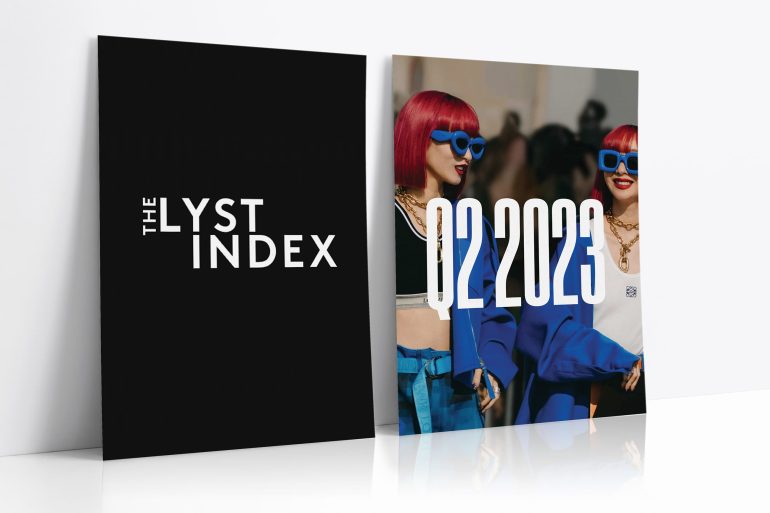 Lyst Index Insights article header image with photo of street style twins wearing Loewe