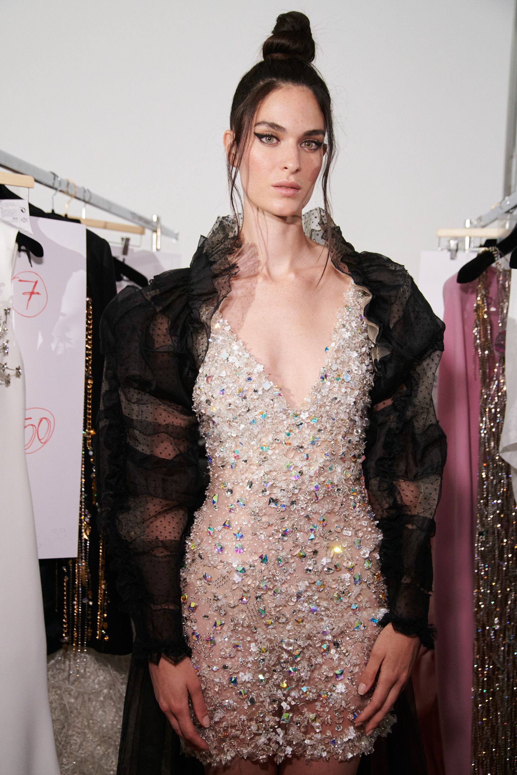 Celia Kritharioti Fall 2023 Couture Fashion Show Backstage