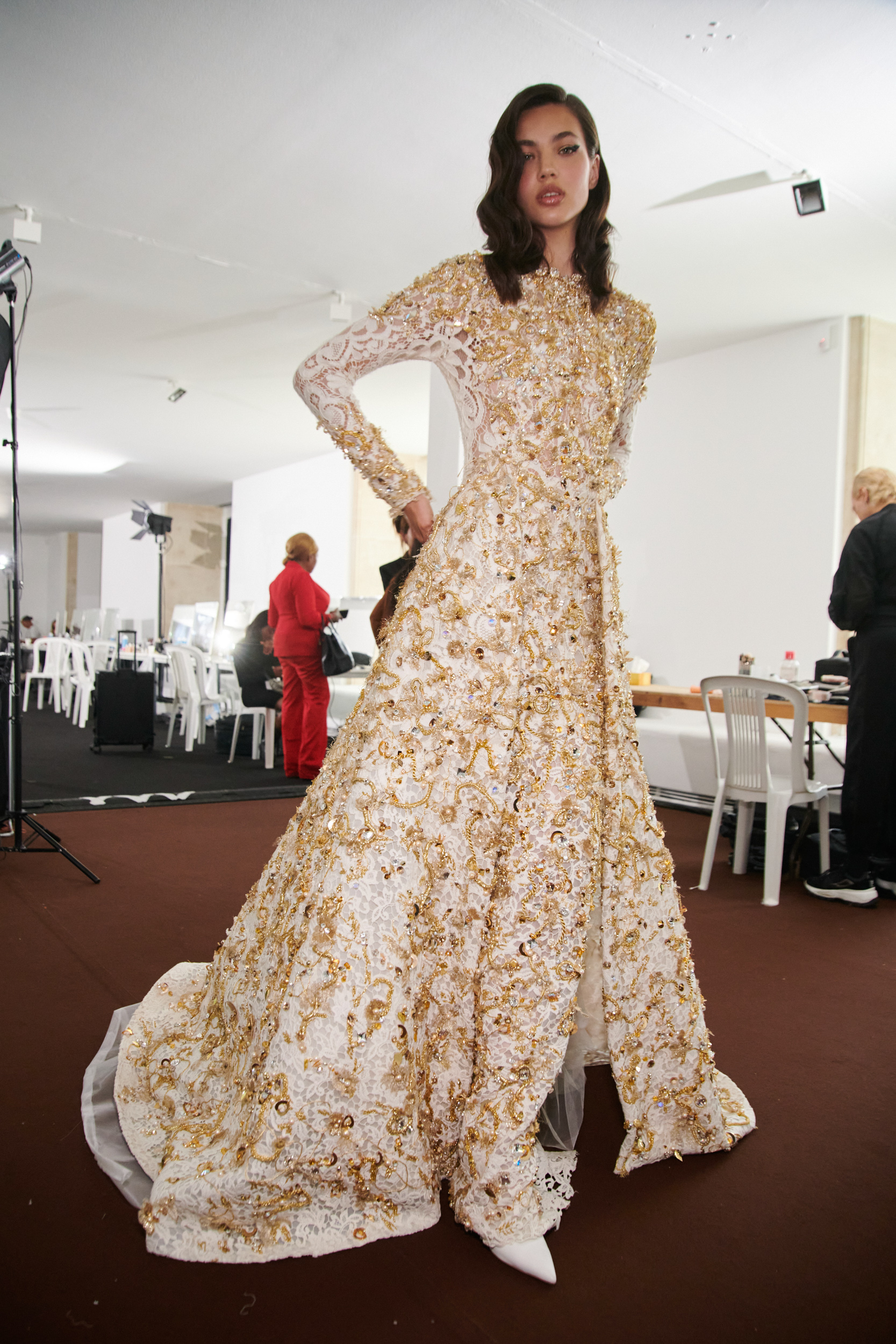 Celia Kritharioti Fall 2023 Couture Fashion Show Backstage