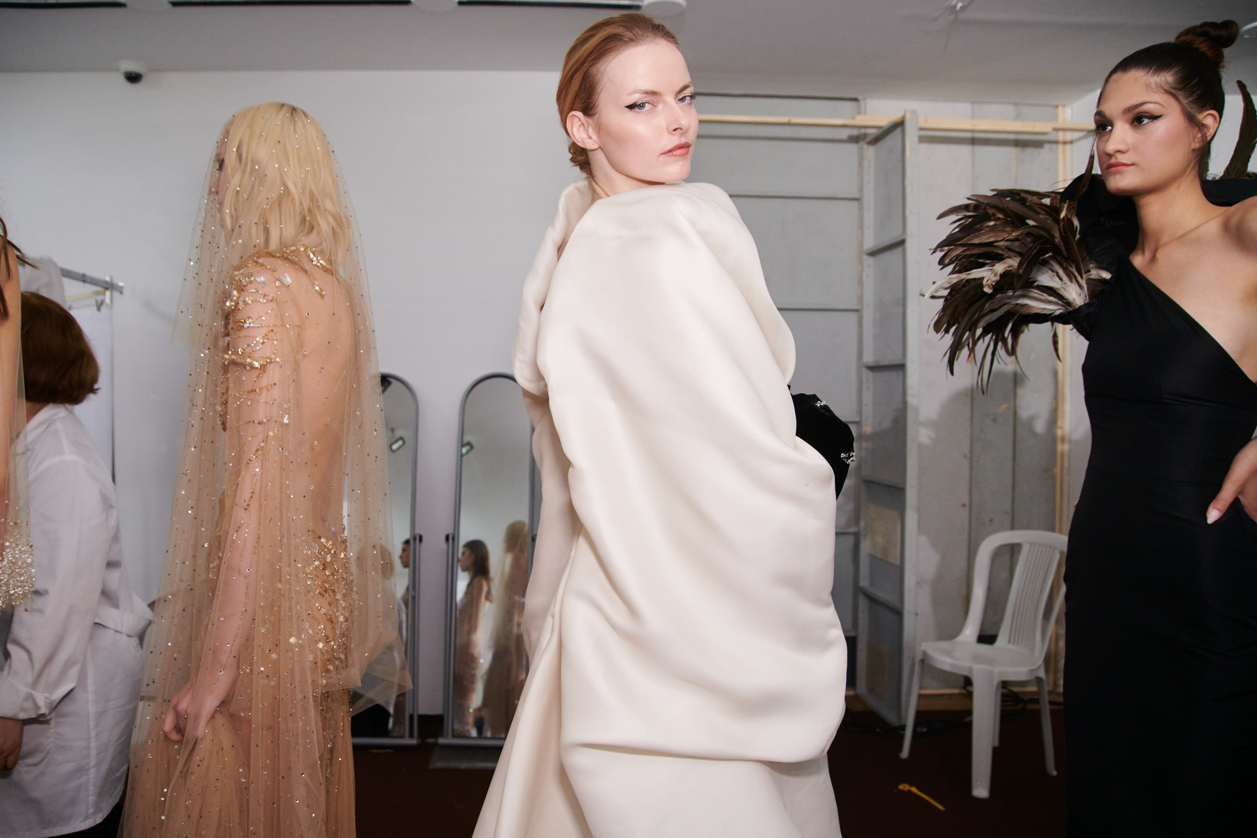 Celia Kritharioti Fall 2023 Couture Fashion Show Backstage