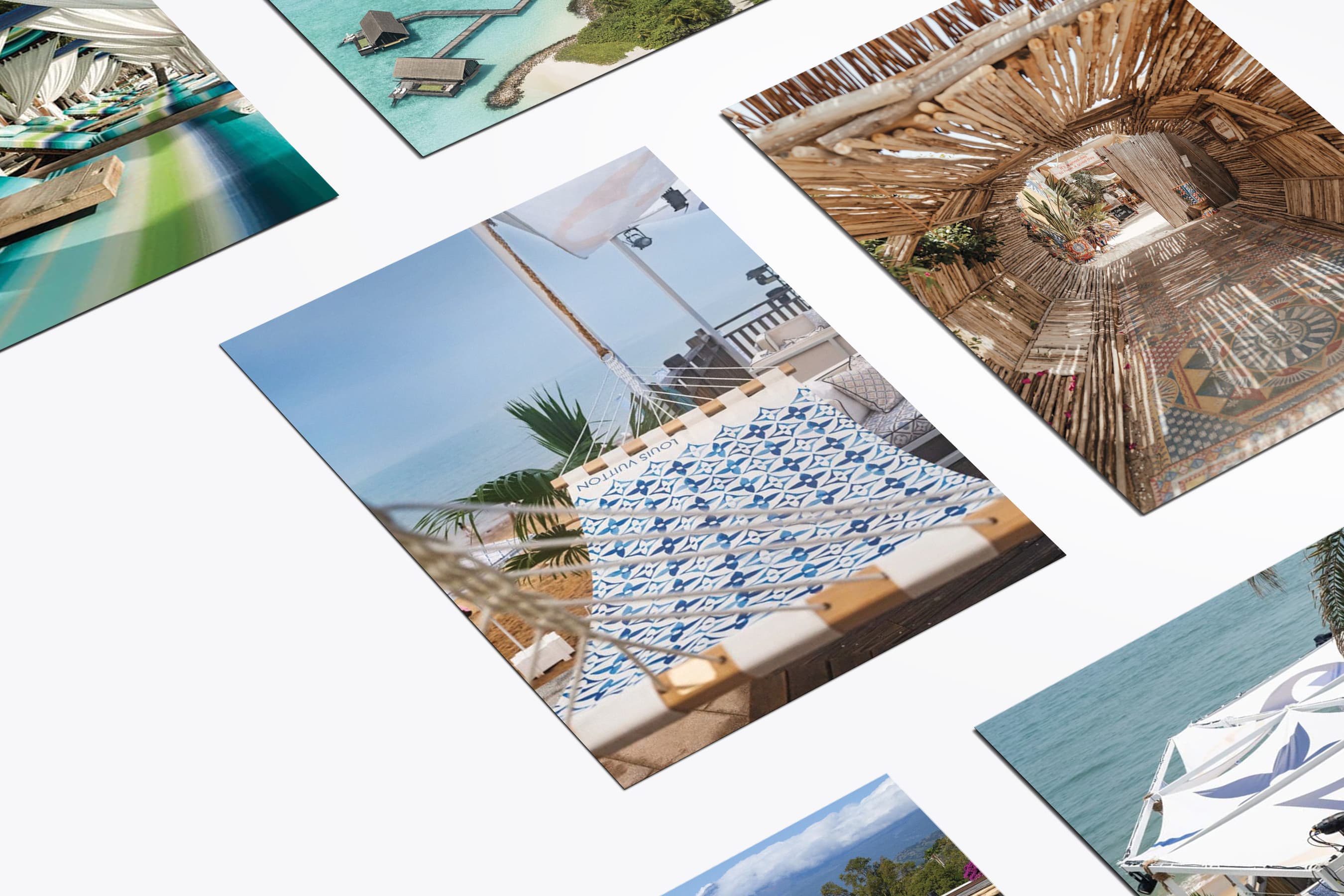 how to take over a beach resort insights article header with photos of Louis Vuitton, Dolce & Gabbana, Missoni, and more