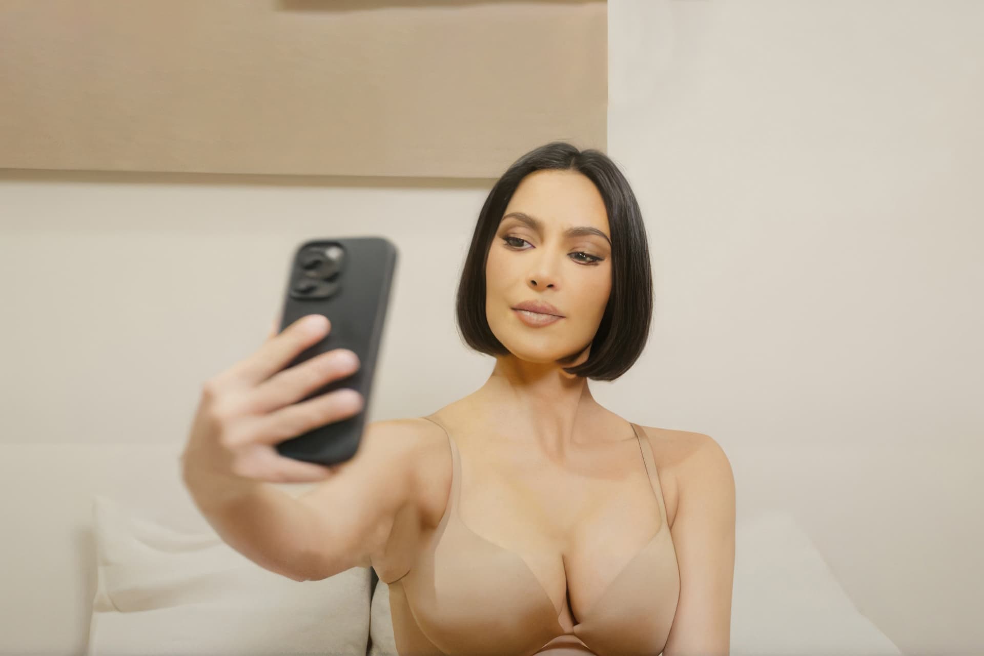 I'm a 32C and bought a Skims bra - it gives really good cleavage, Kim  Kardashian can take all my money