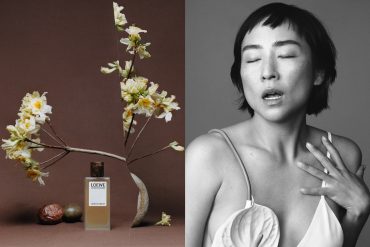 Loewe Perfumes Botanical Rainbow 2023 ad campaign photos by Tyler Mitchell with Greta Lee