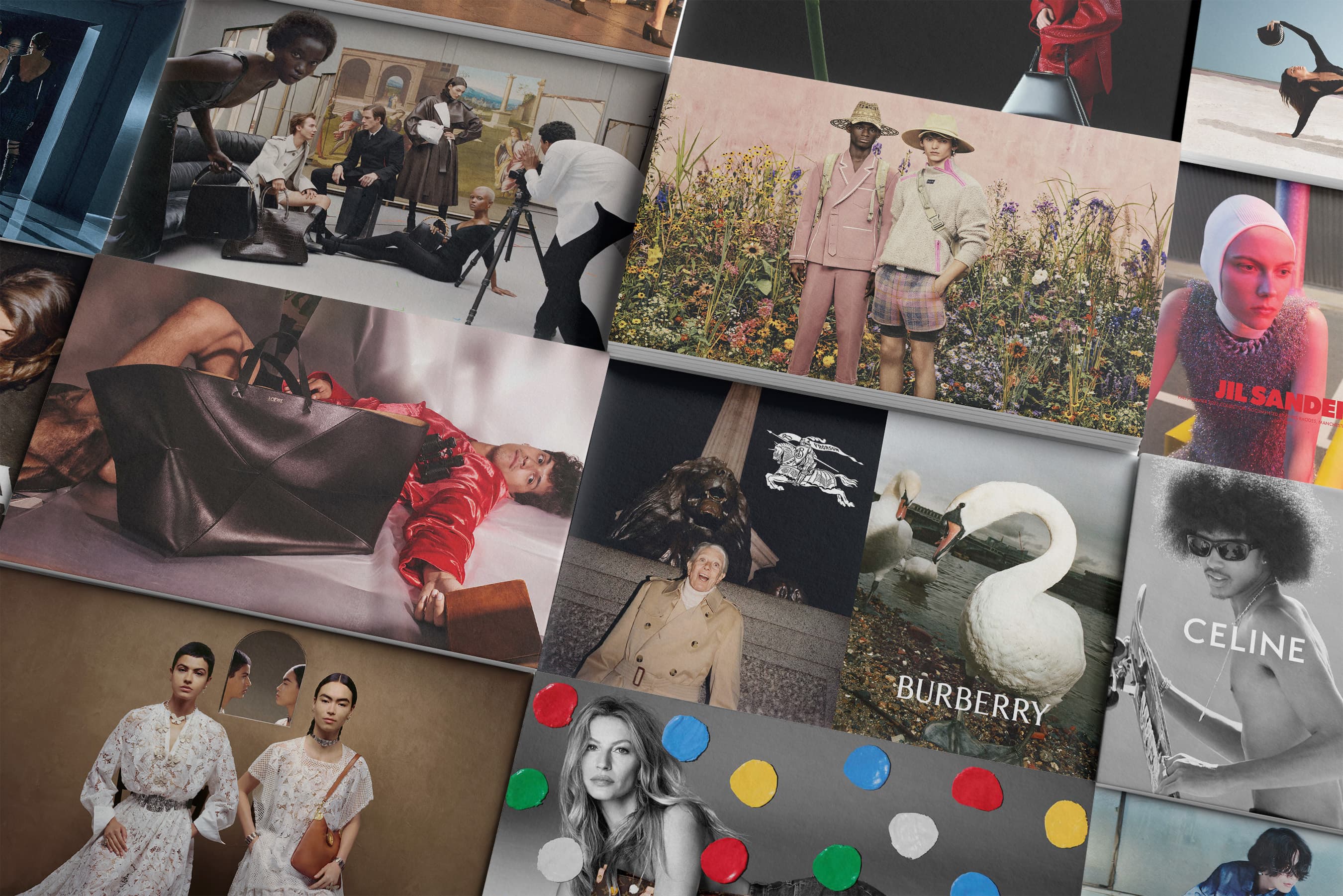The Impression Awards 2024 header image with ad campaigns from Burberry, LOEWE, Dior & More