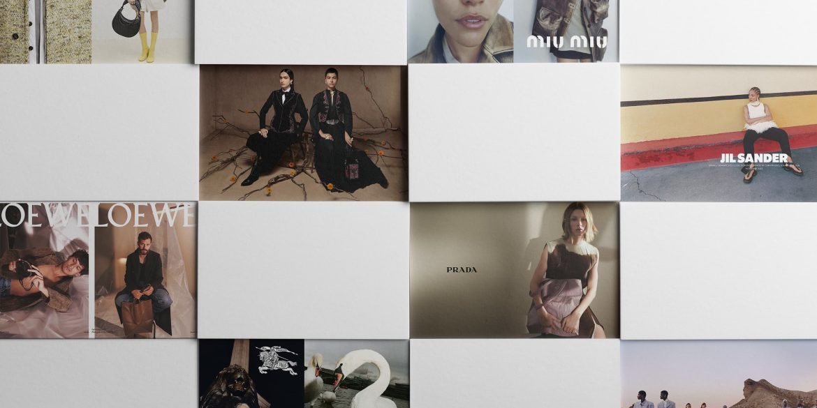 The Impression Awards 2024 header image with ad campaigns from Burberry, LOEWE, Dior, Miu Miu, Prada & More