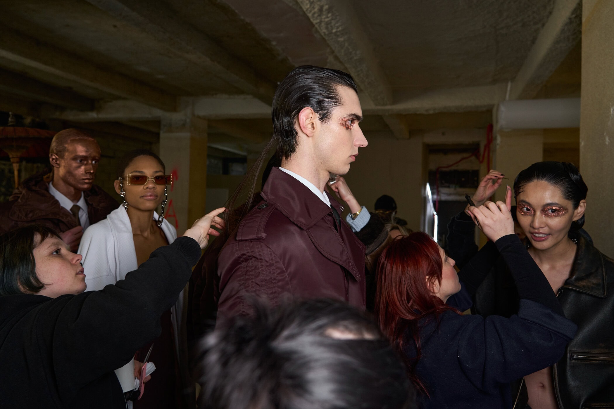Feng Chen Wang Fall 2024 Men’s Fashion Show Backstage