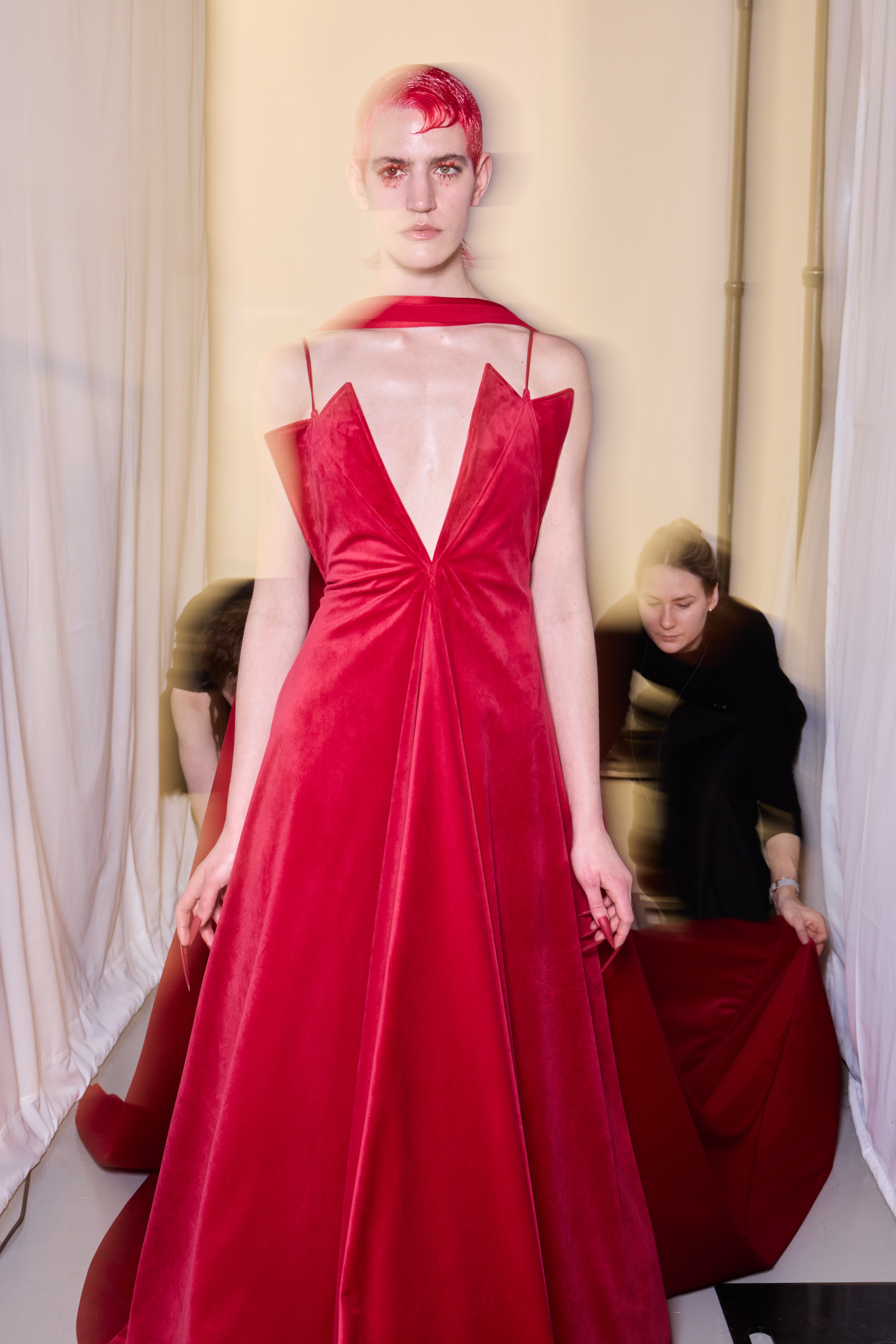 Robert Wun Spring 2024 Couture Fashion Show Backstage