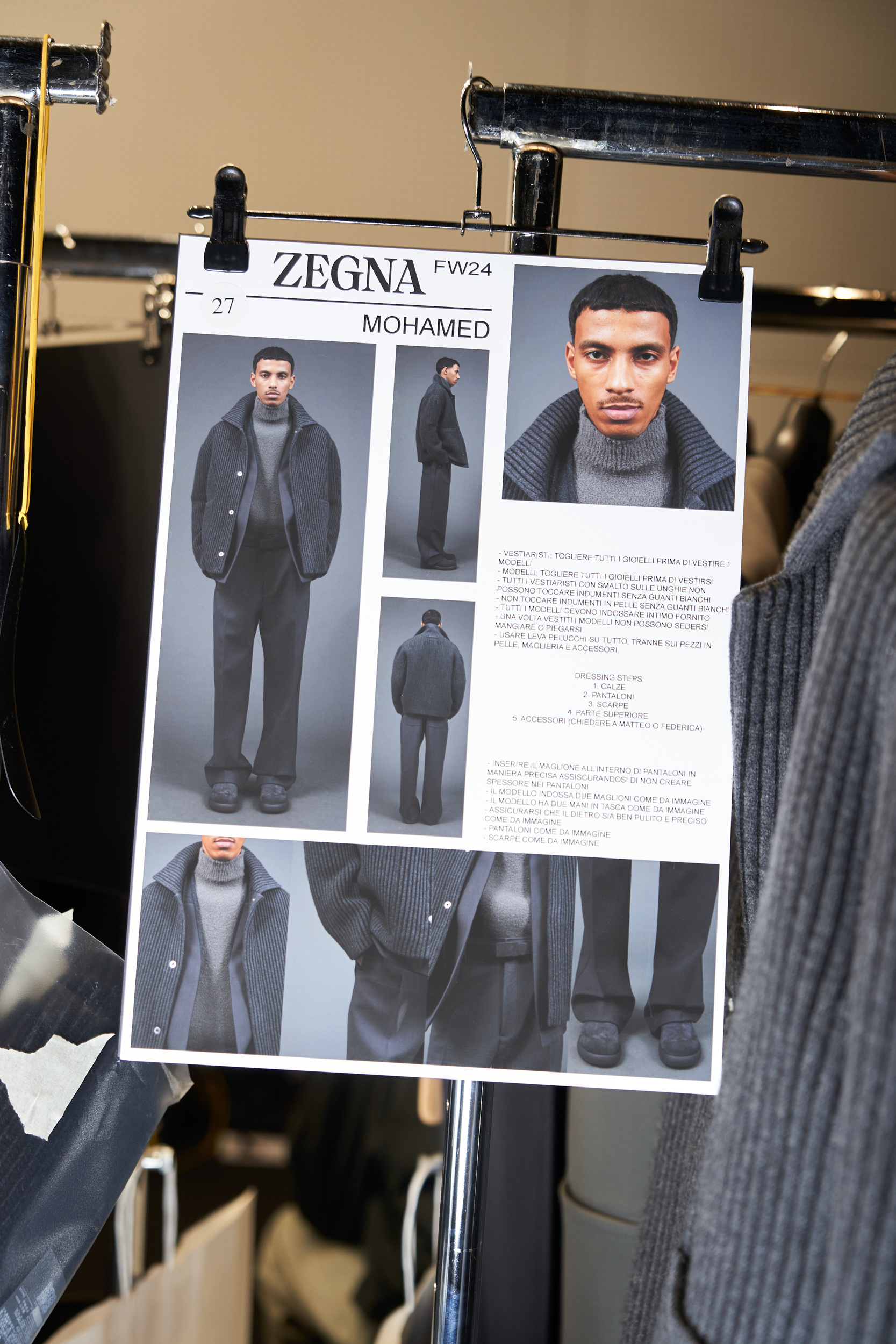 Zegna Fall 2024 Men’s Fashion Show Backstage