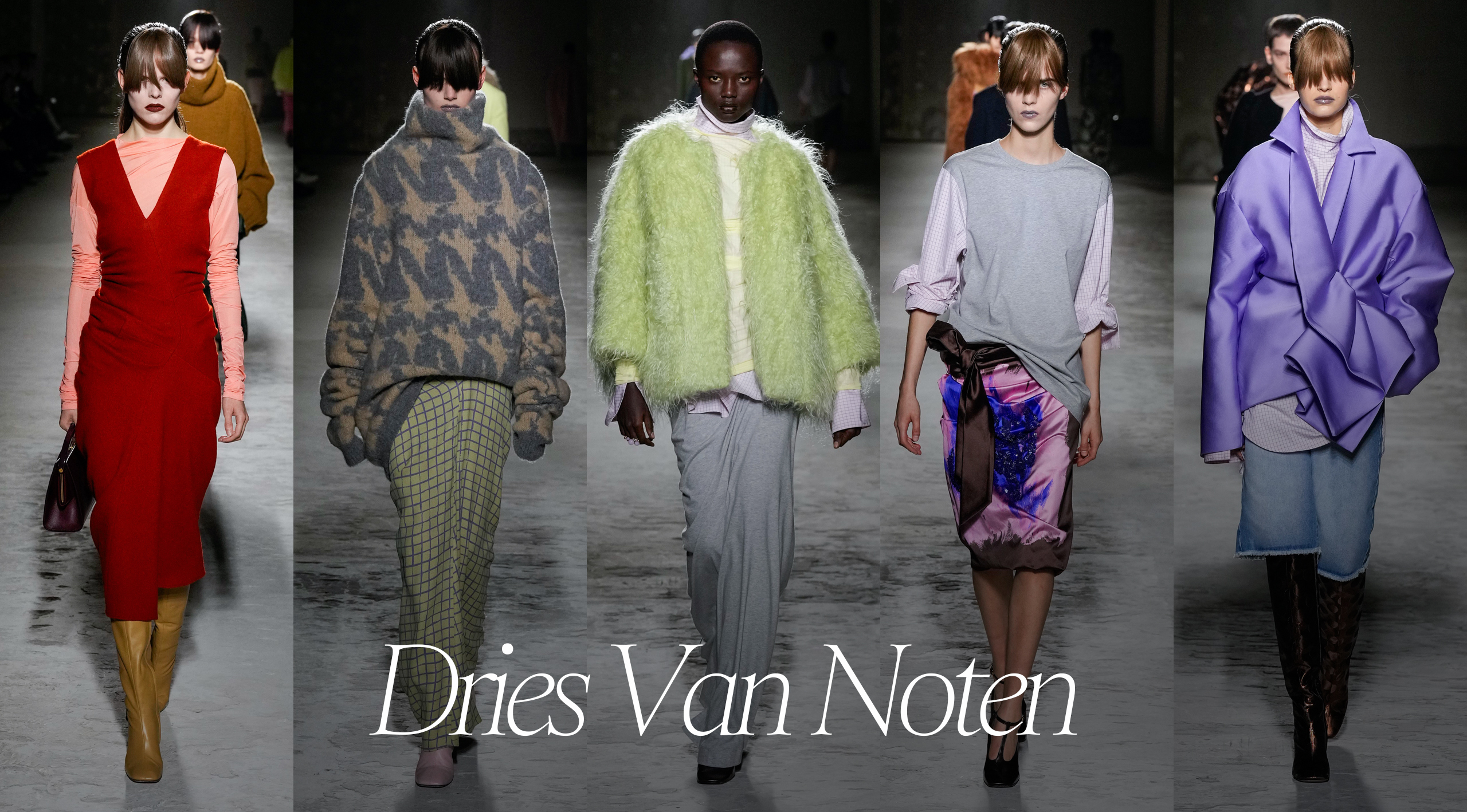 Dries van Noten Fall 2024 fashion show grid for the Top 10 Paris Fall 2024 fashion shows for the Impression