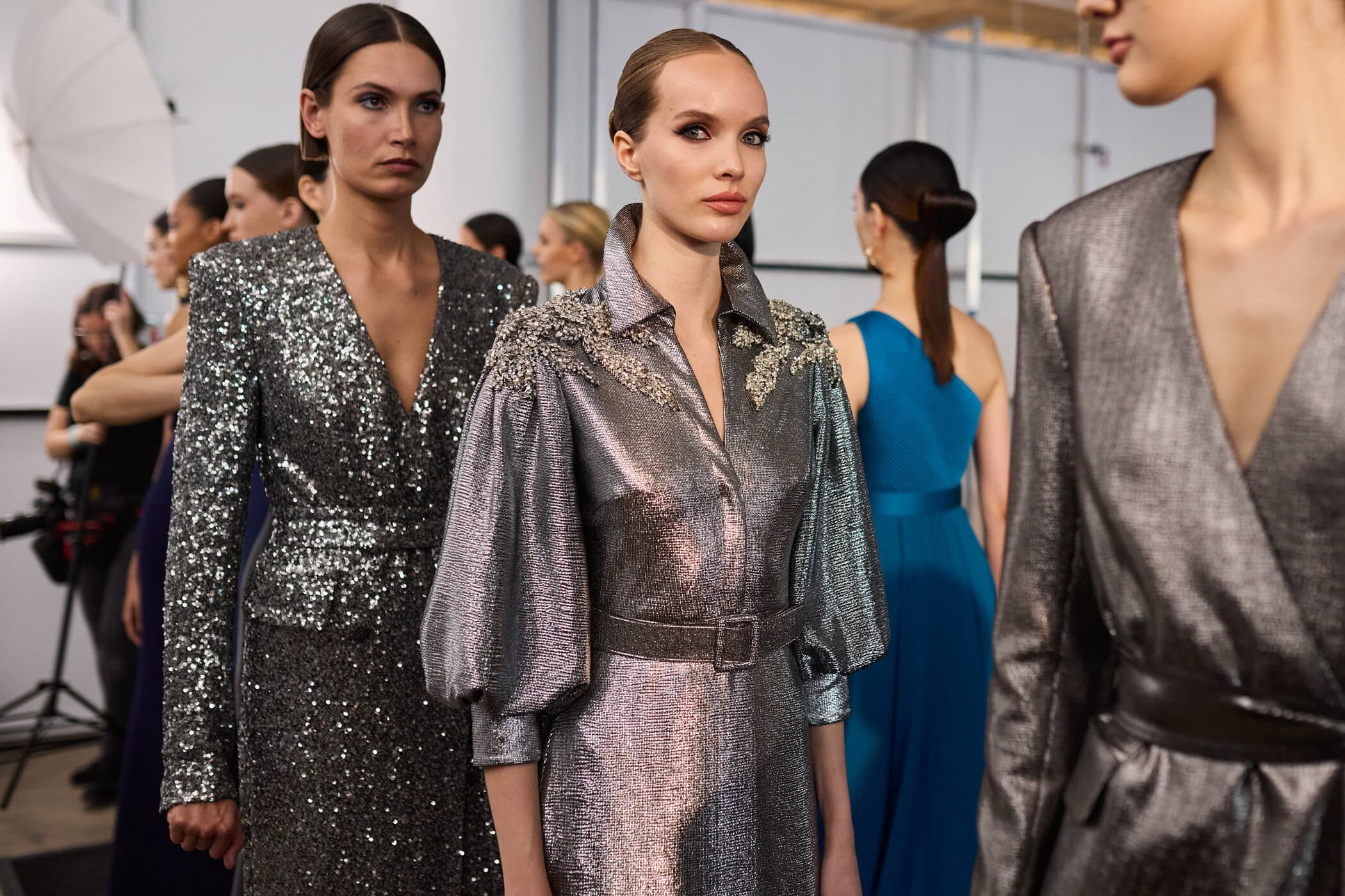 Badgley Mischka  Fall 2024 Fashion Show Backstage