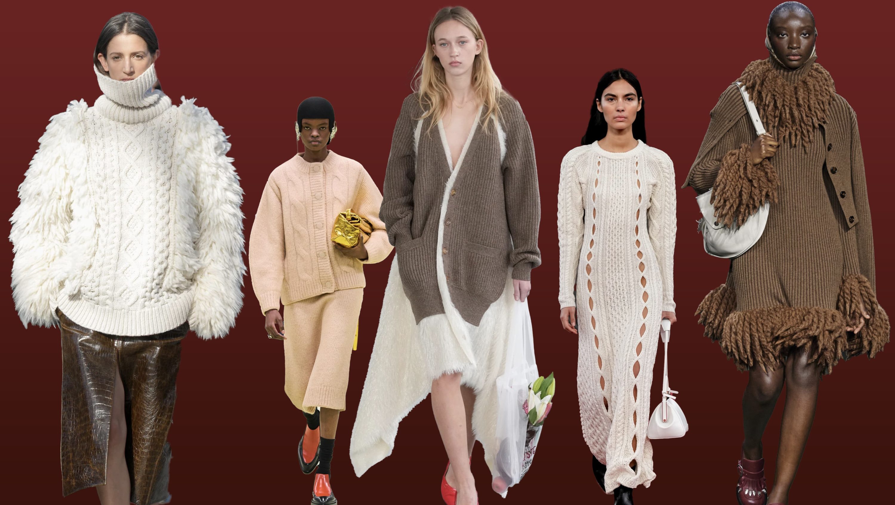 Comfort Fashion Trend for Fall 2024 header images with fashion photos from Undercover, Jil Sander, Burberry & more