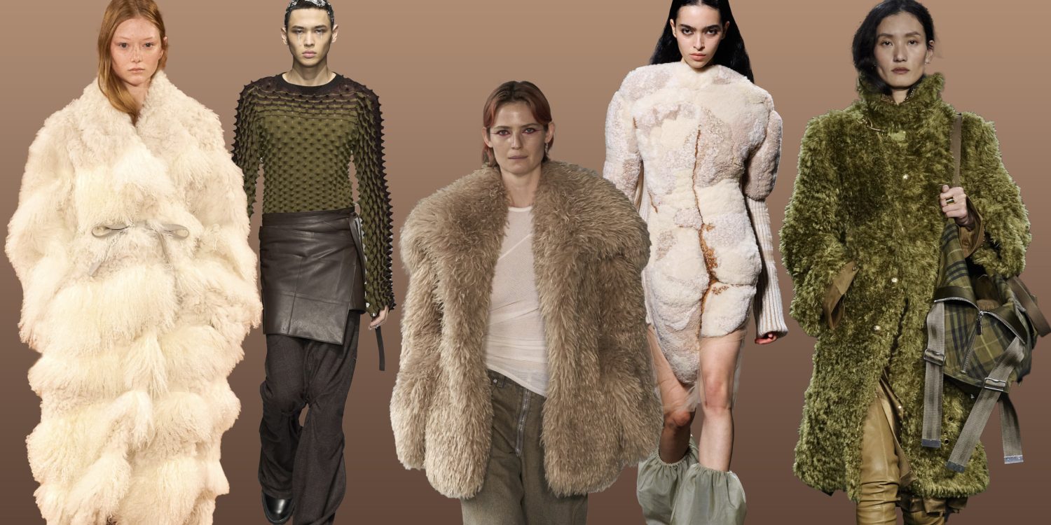 Hyper Texture Fashion Trend for Fall 2024 header images with fashion photos from Ulla Johnson, Burberry, Bottega Veneta & More
